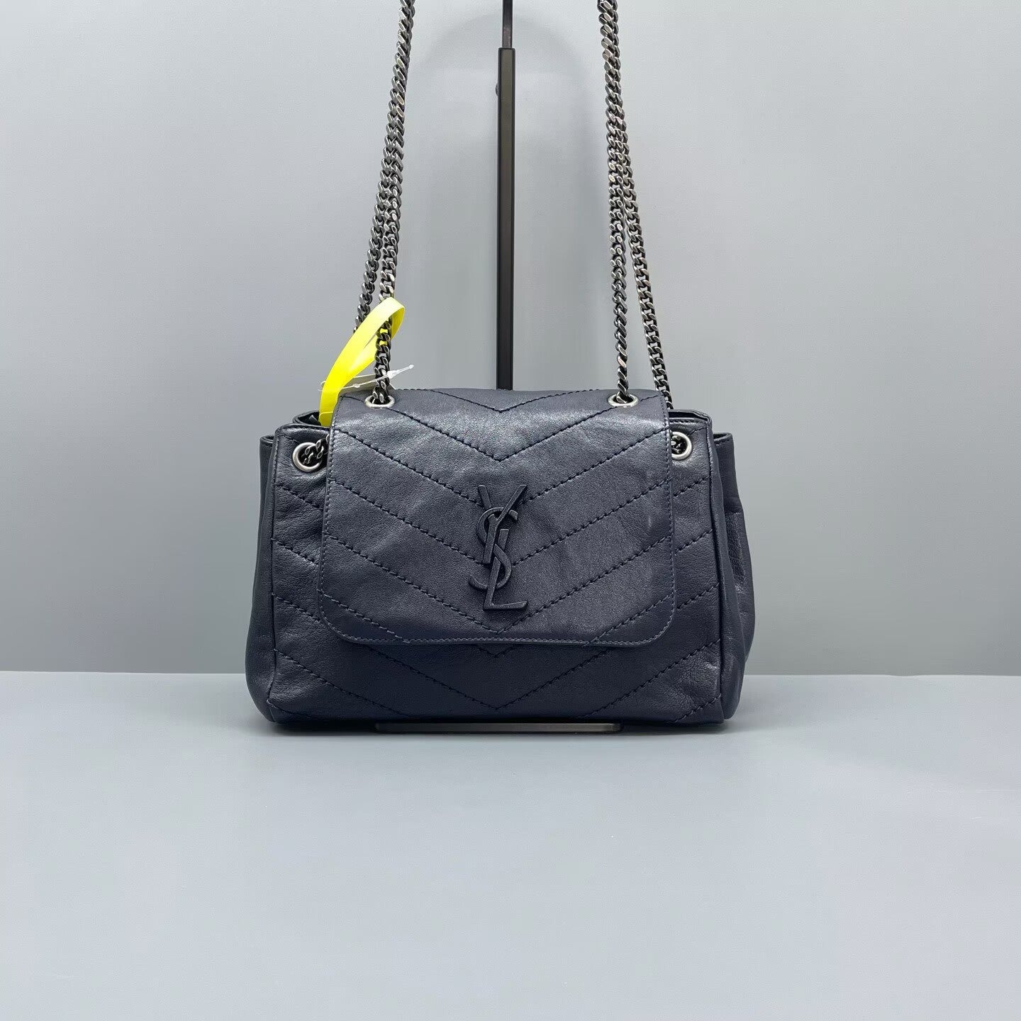 Saint Laurent - Nolita - Quilted lambskin leather - Blue with Silver-Tone Hardware - (Small)