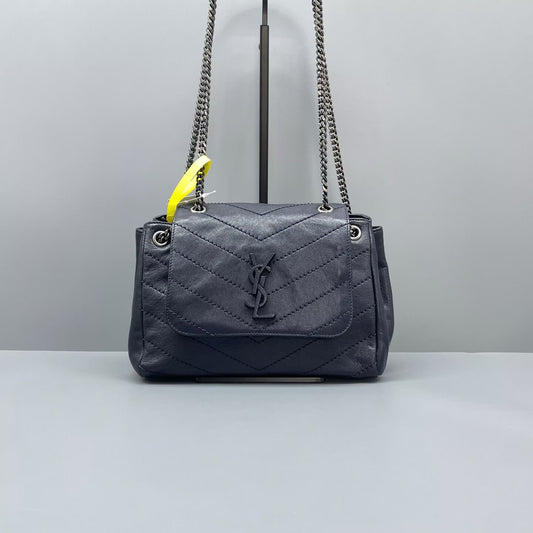 Saint Laurent - Nolita - Quilted lambskin leather - Blue with Silver-Tone Hardware - (Small)