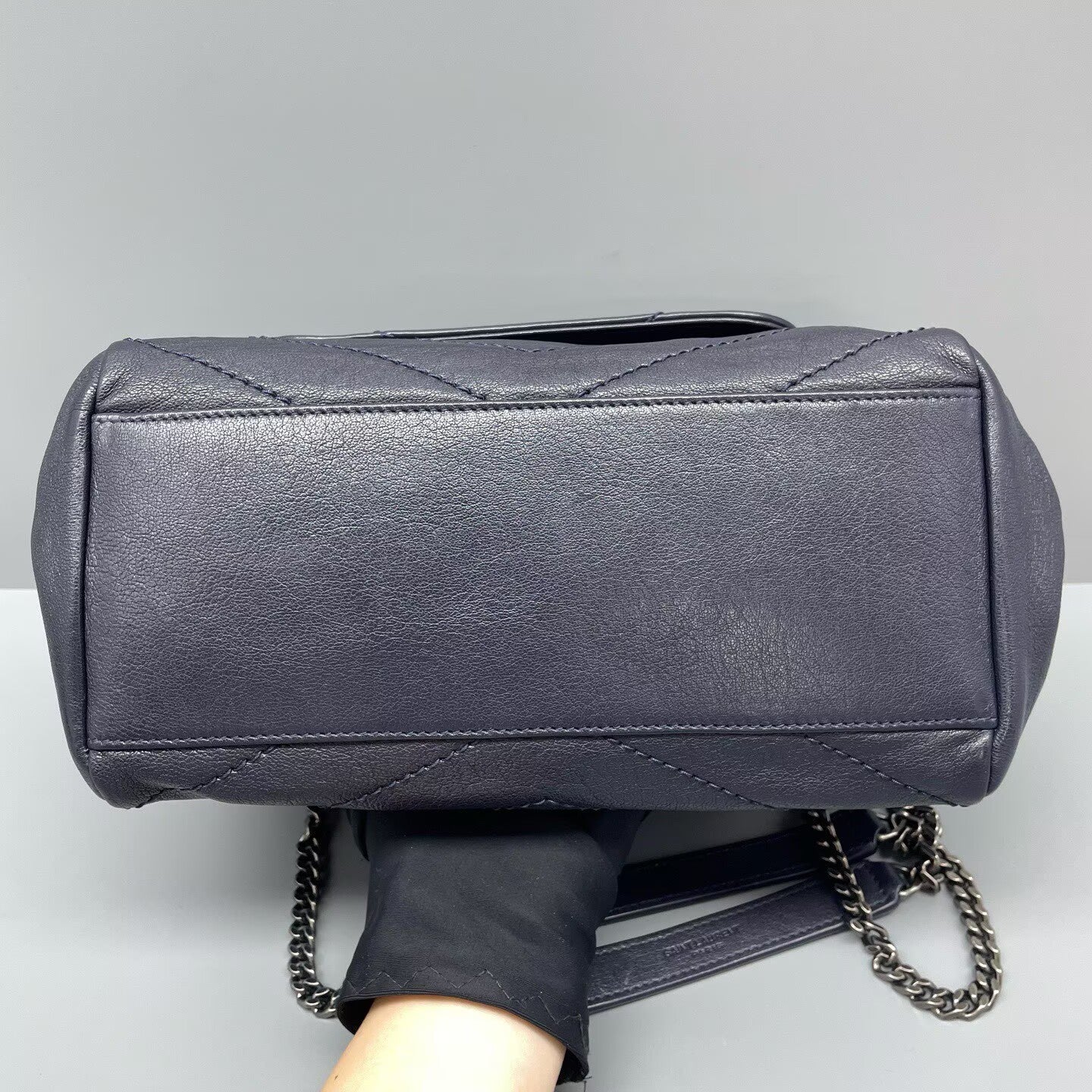 Saint Laurent - Nolita - Quilted lambskin leather - Blue with Silver-Tone Hardware - (Small)