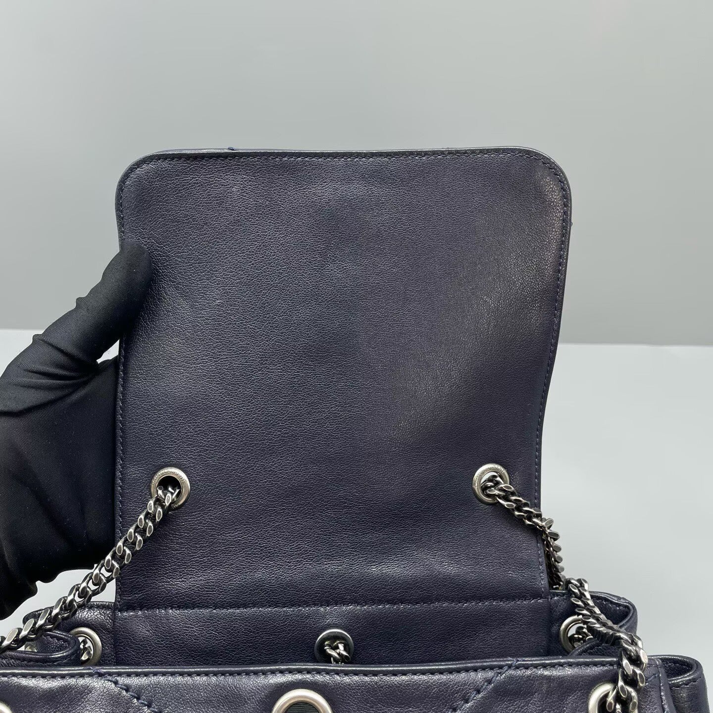 Saint Laurent - Nolita - Quilted lambskin leather - Blue with Silver-Tone Hardware - (Small)