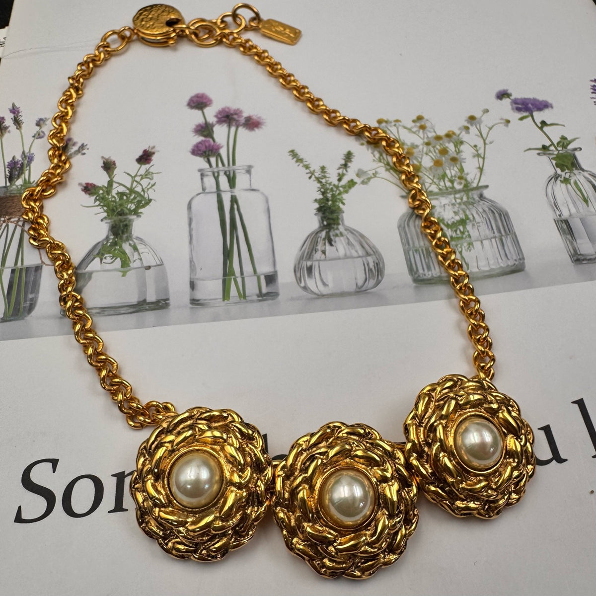 Saint Laurent - Other - Gold-tone metal with pearl accents - Gold
