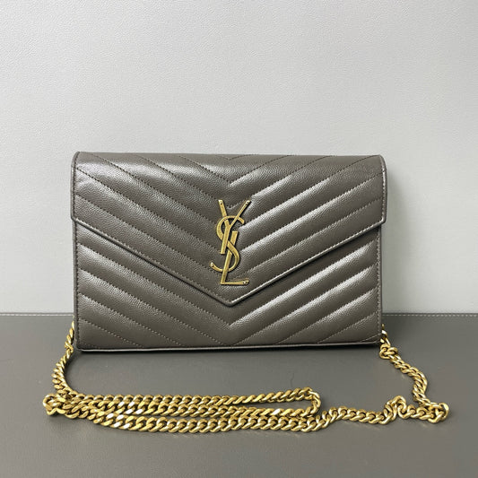 Saint Laurent - Other - Leather - Grey - (medium)