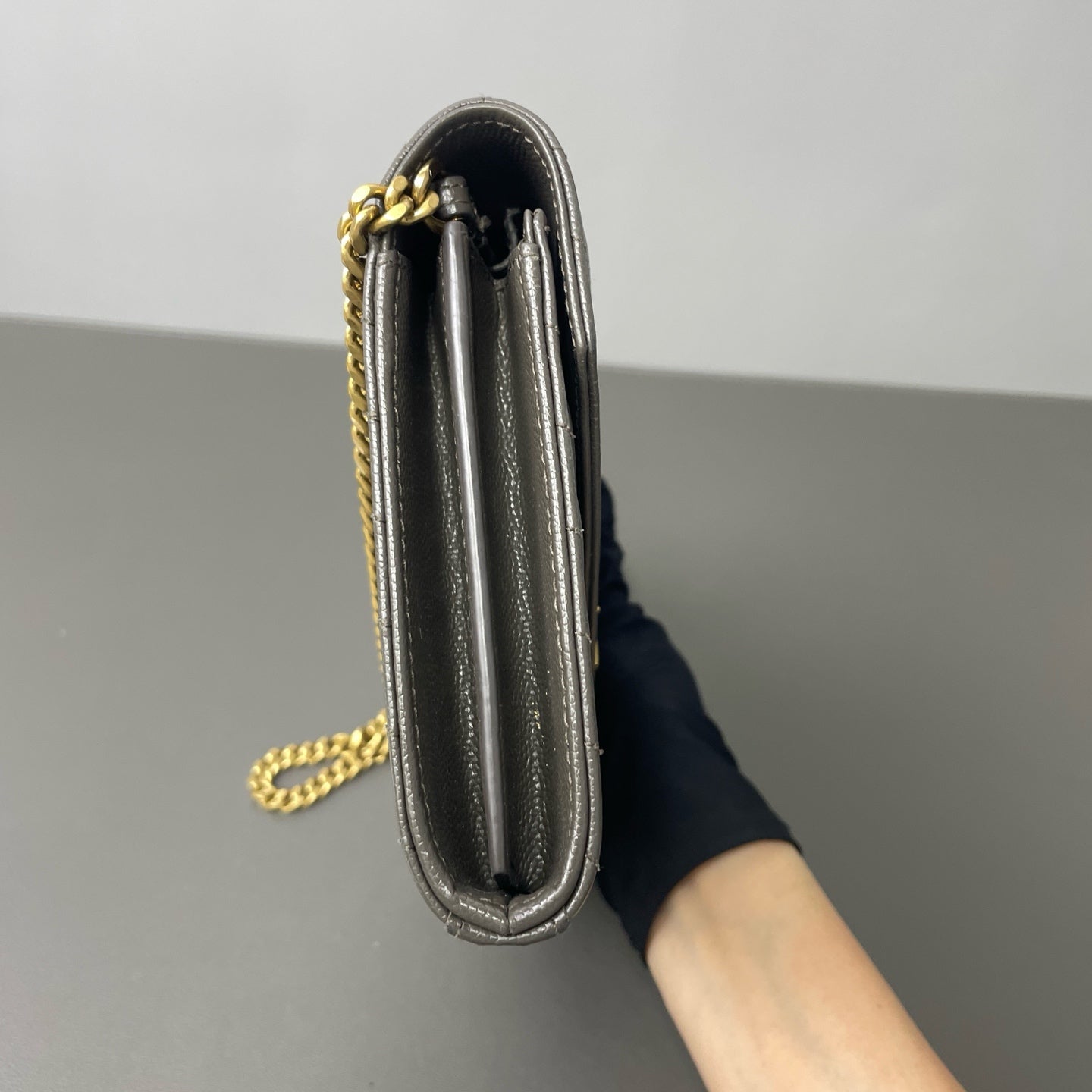 Saint Laurent - Other - Leather - Grey - (medium)