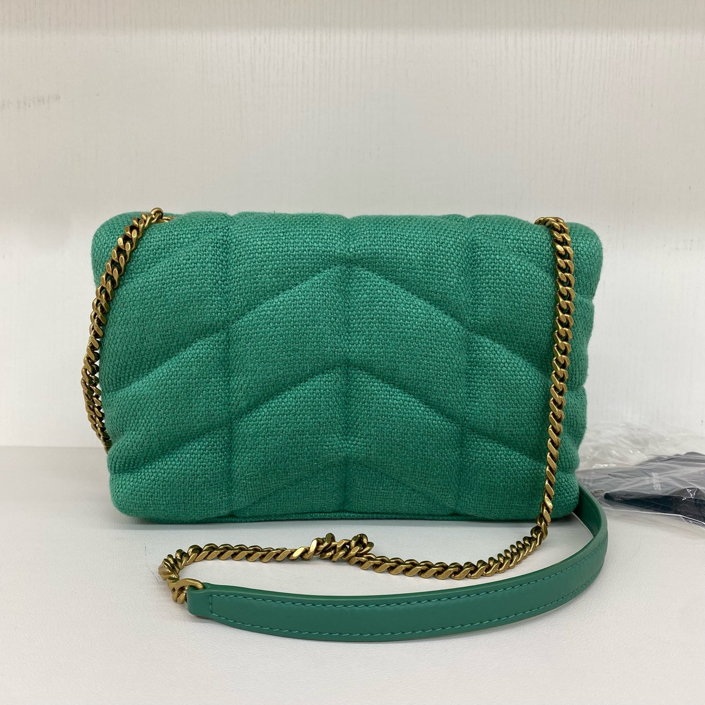Saint Laurent - Puffer Bag - Canvas - Green with Gold-Tone Hardware - (mini)