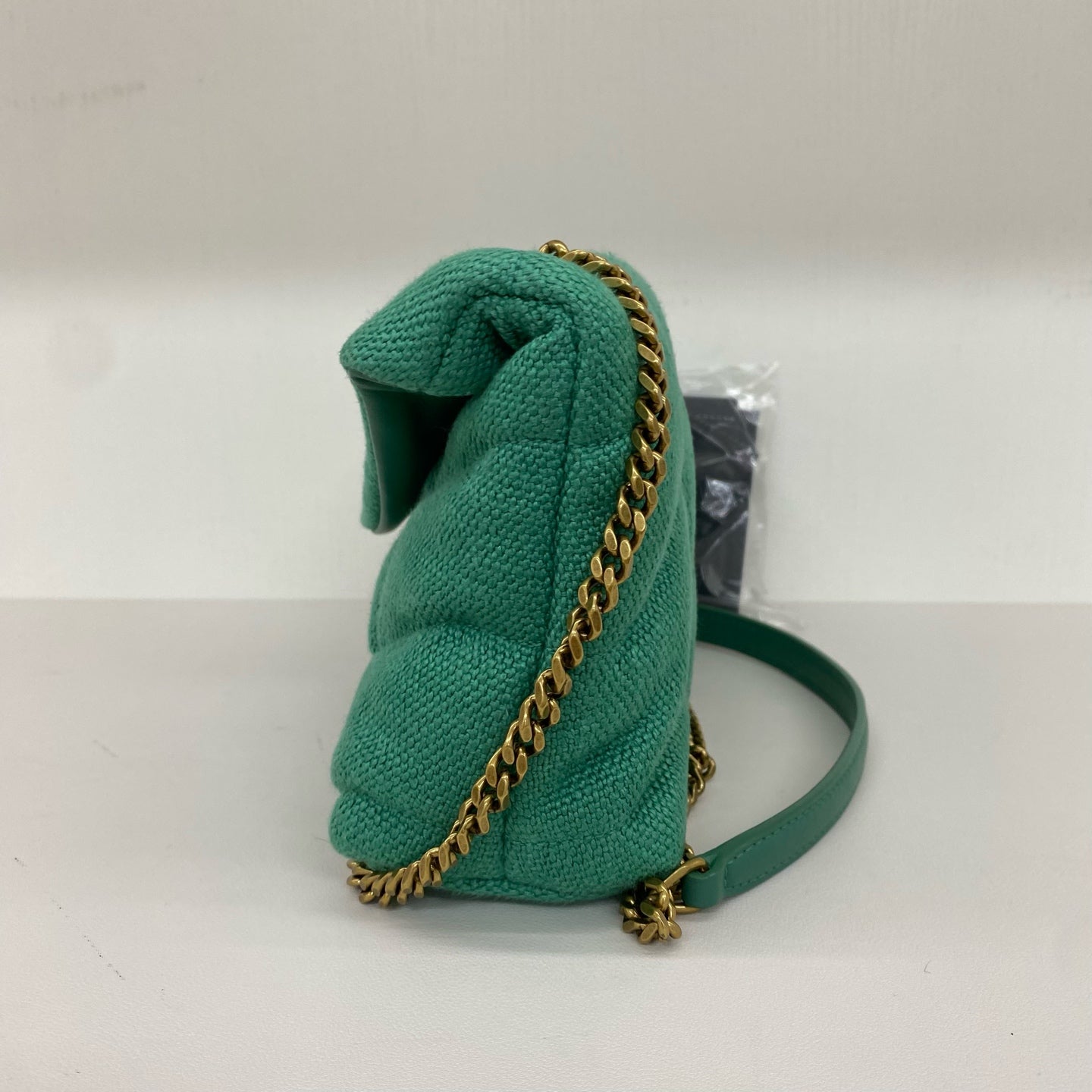 Saint Laurent - Puffer Bag - Canvas - Green with Gold-Tone Hardware - (mini)
