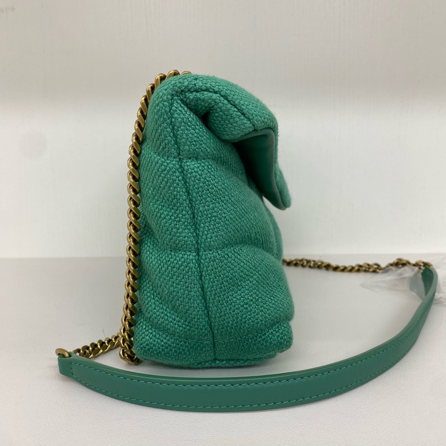 Saint Laurent - Puffer Bag - Canvas - Green with Gold-Tone Hardware - (mini)