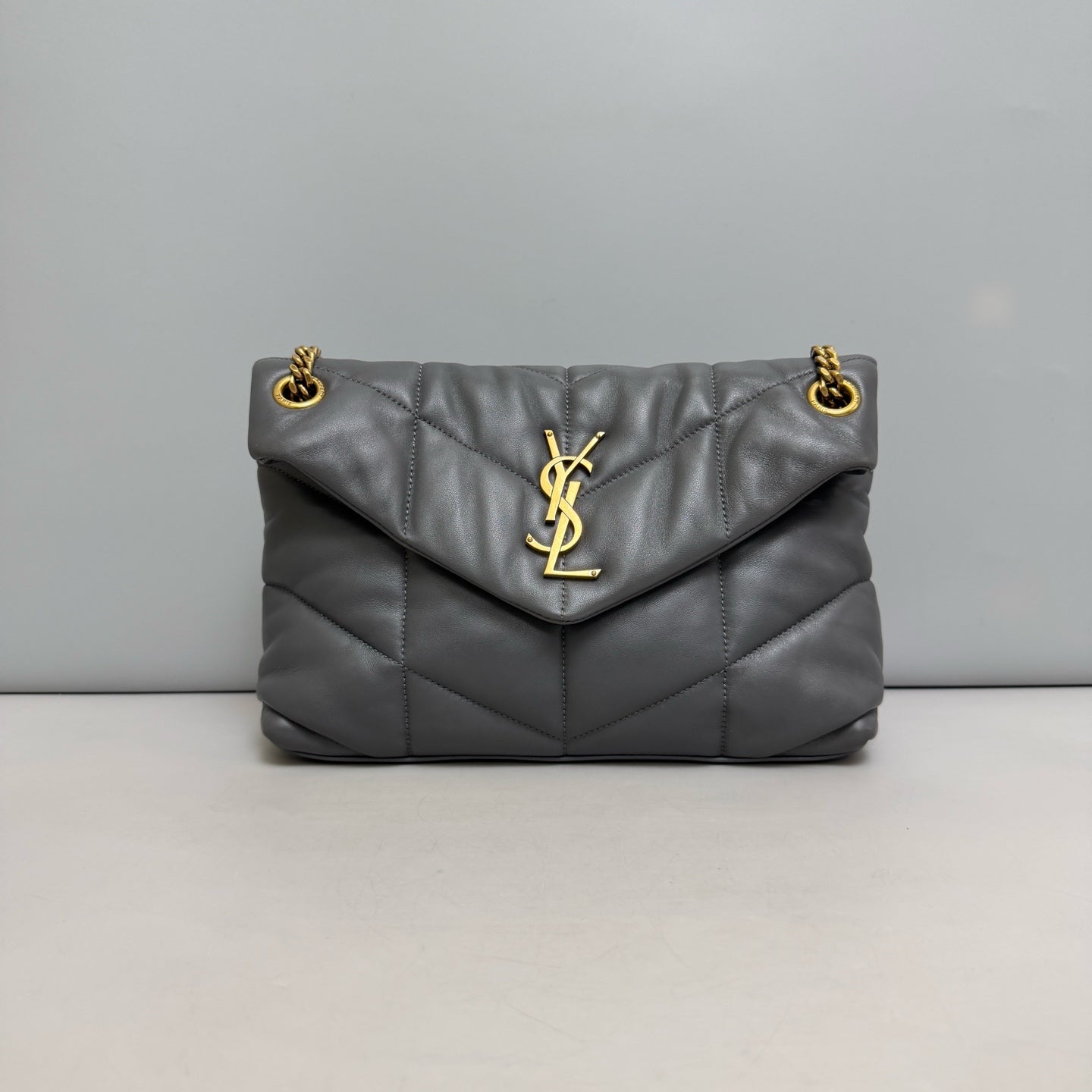 Saint Laurent - Puffer Bag Medium - Leather - Grey - (Medium)