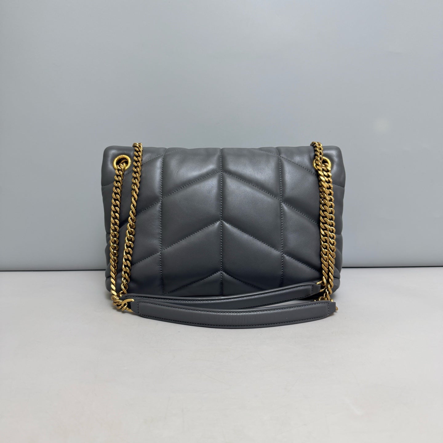 Saint Laurent - Puffer Bag Medium - Leather - Grey - (Medium)
