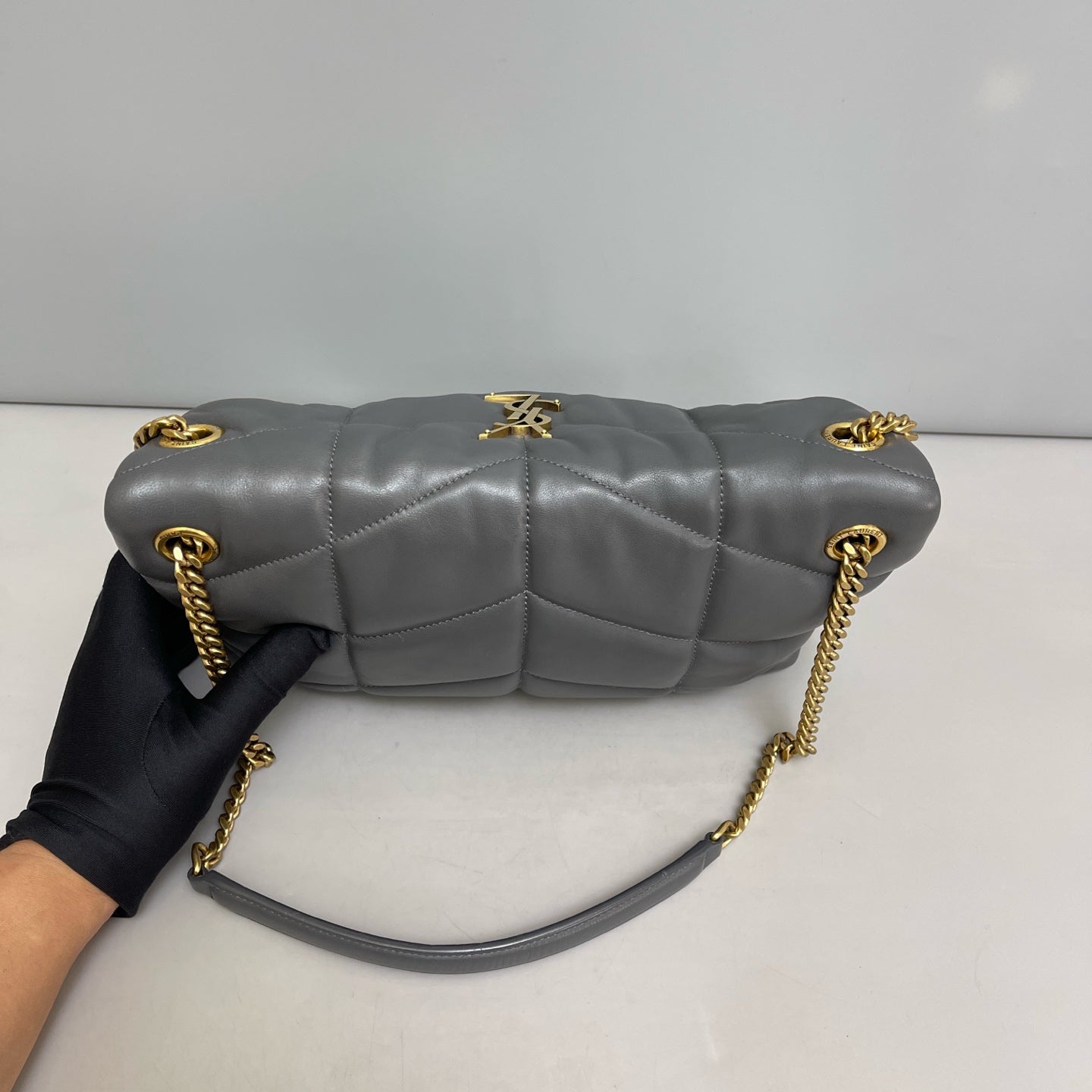 Saint Laurent - Puffer Bag Medium - Leather - Grey - (Medium)