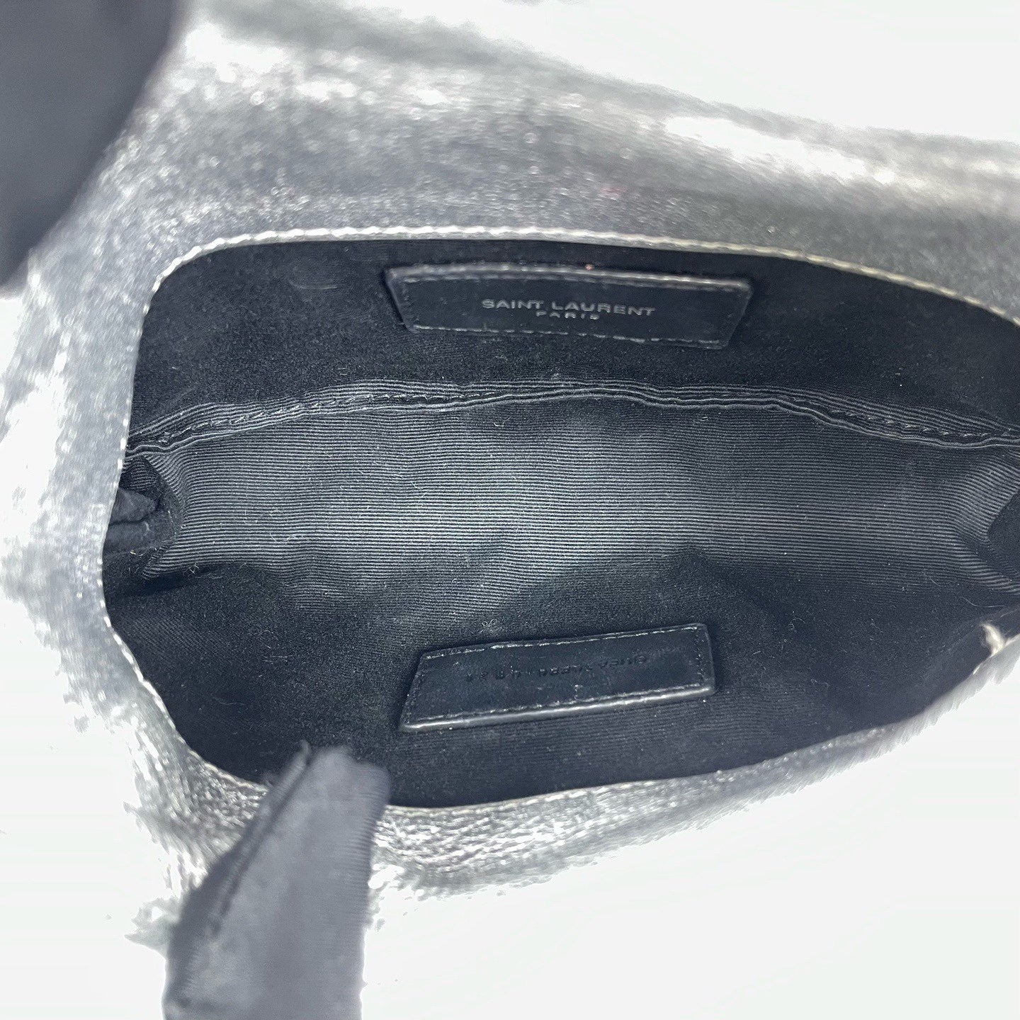 Saint Laurent - Puffer Clutch - Metallic leather - Silver - (mini)