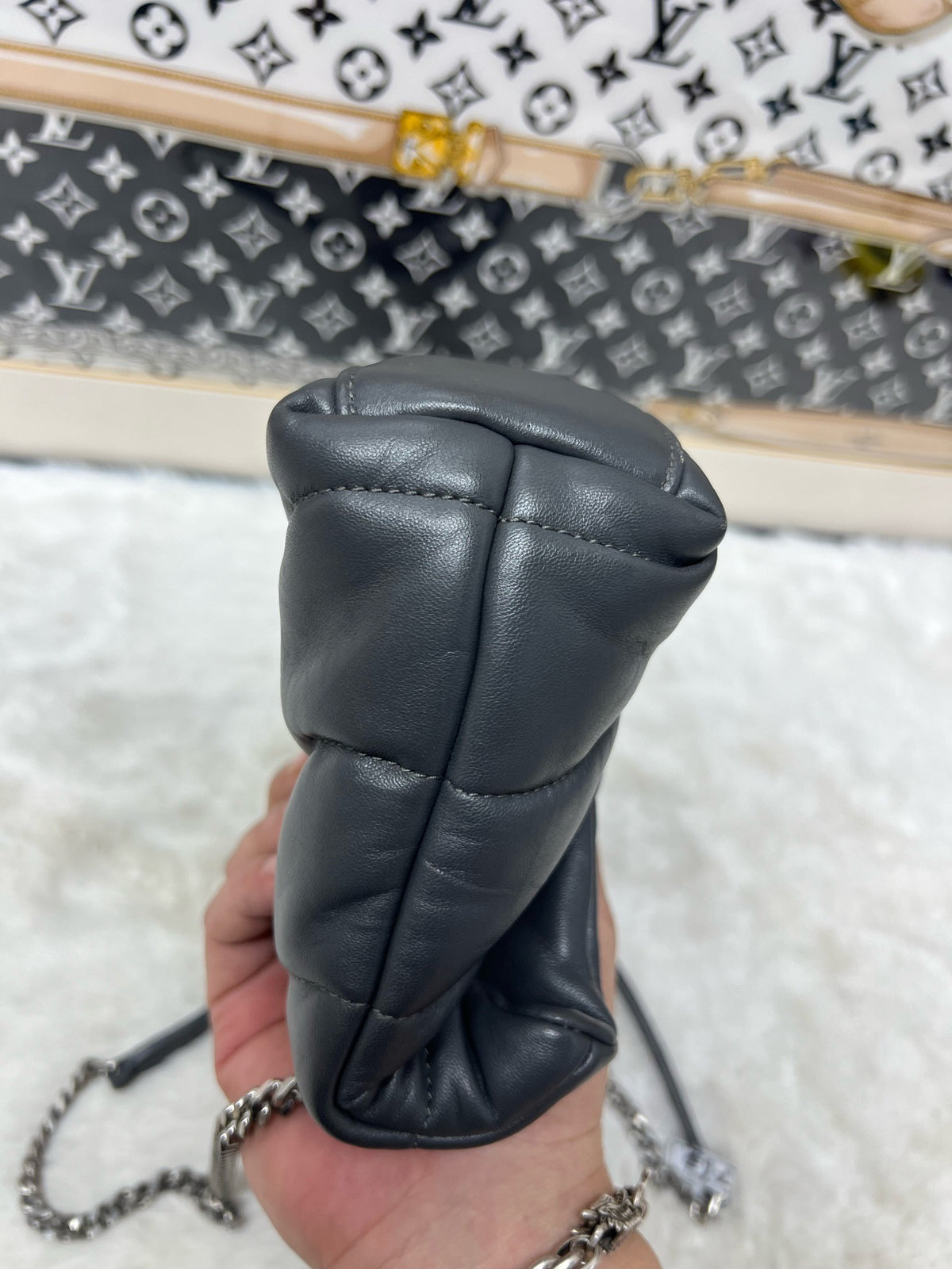 Saint Laurent - Puffer - Leather - Grey