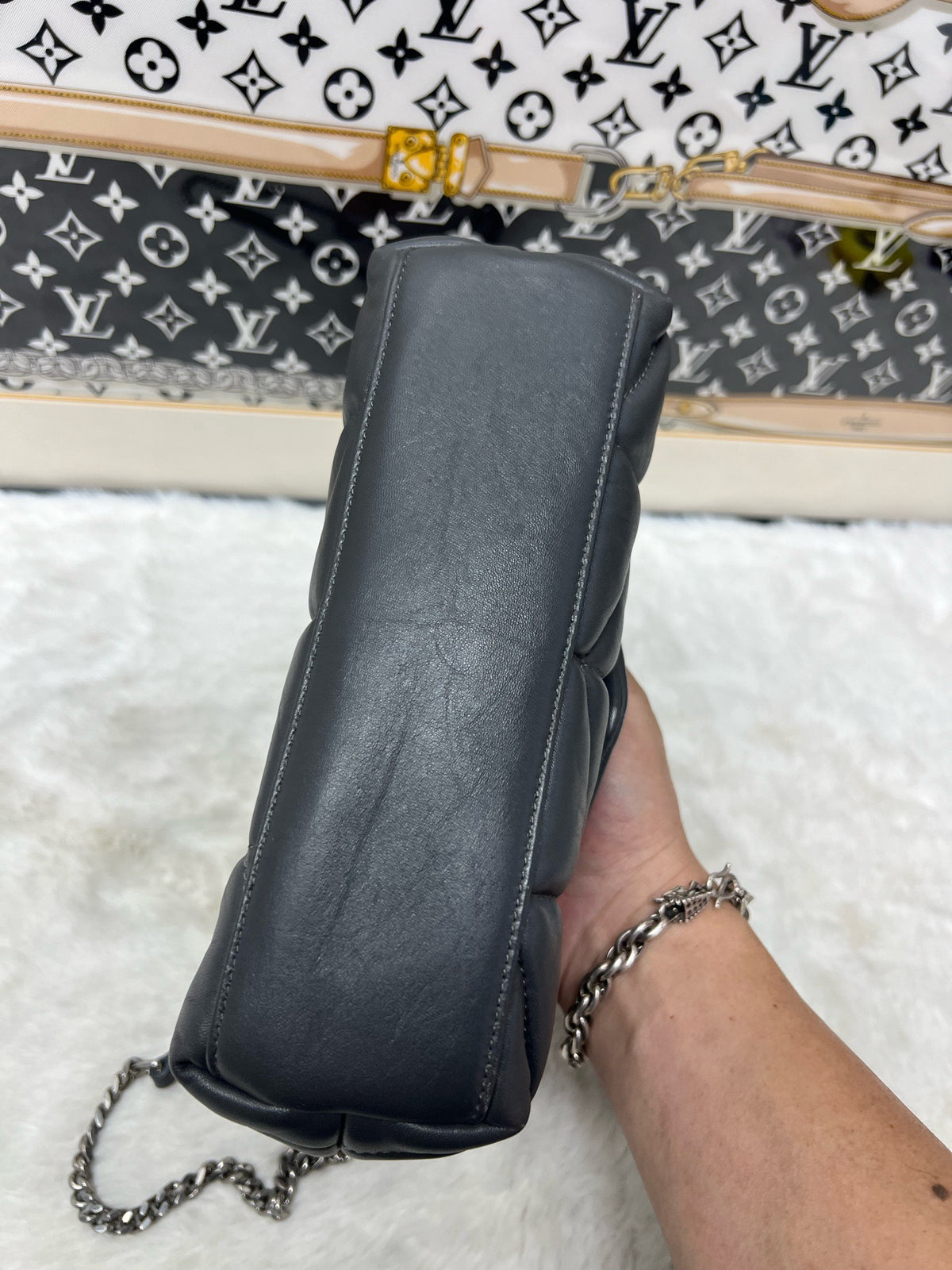 Saint Laurent - Puffer - Leather - Grey