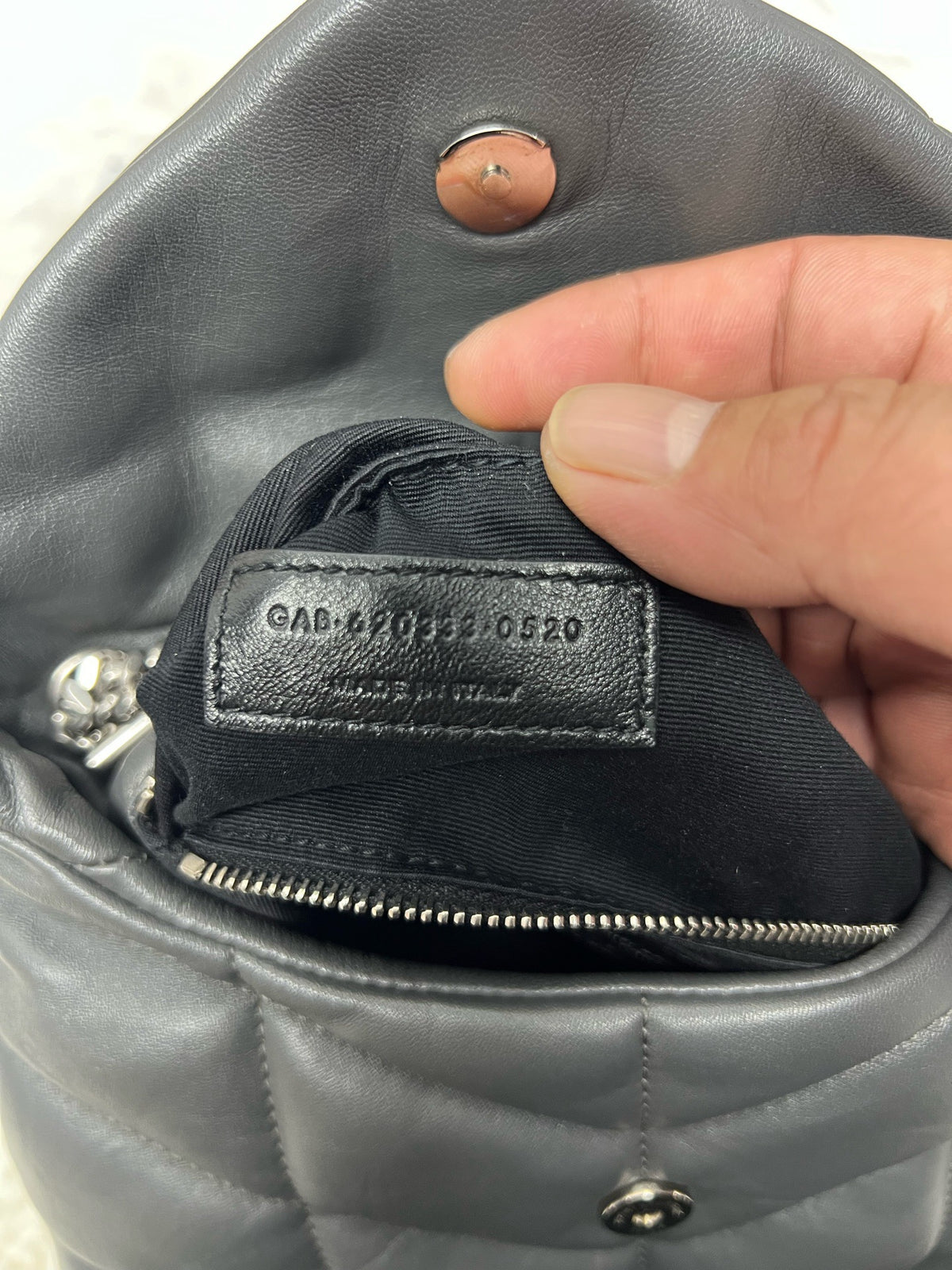 Saint Laurent - Puffer - Leather - Grey