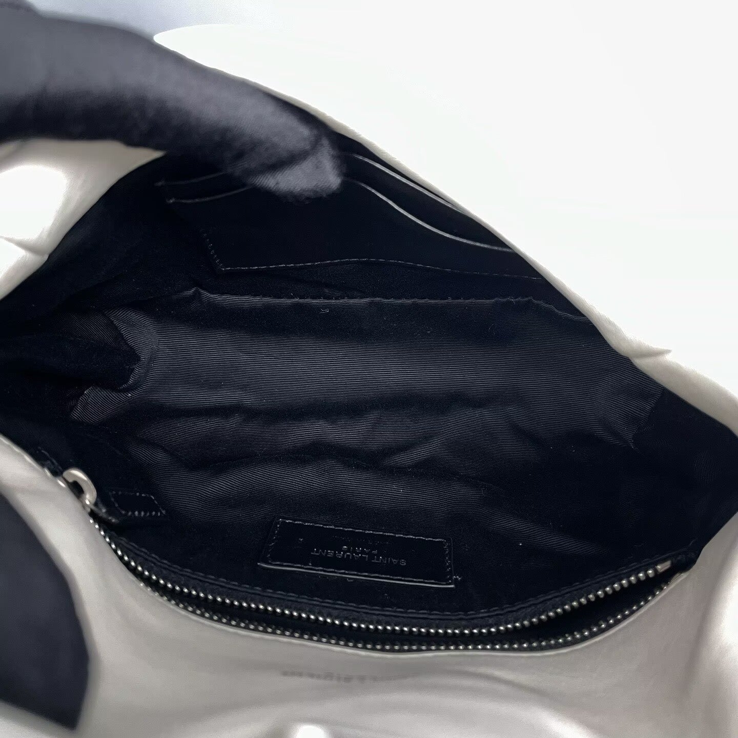 Saint Laurent - Puffer Mini - Lambskin leather - White with Silver-Tone Hardware - (mini)