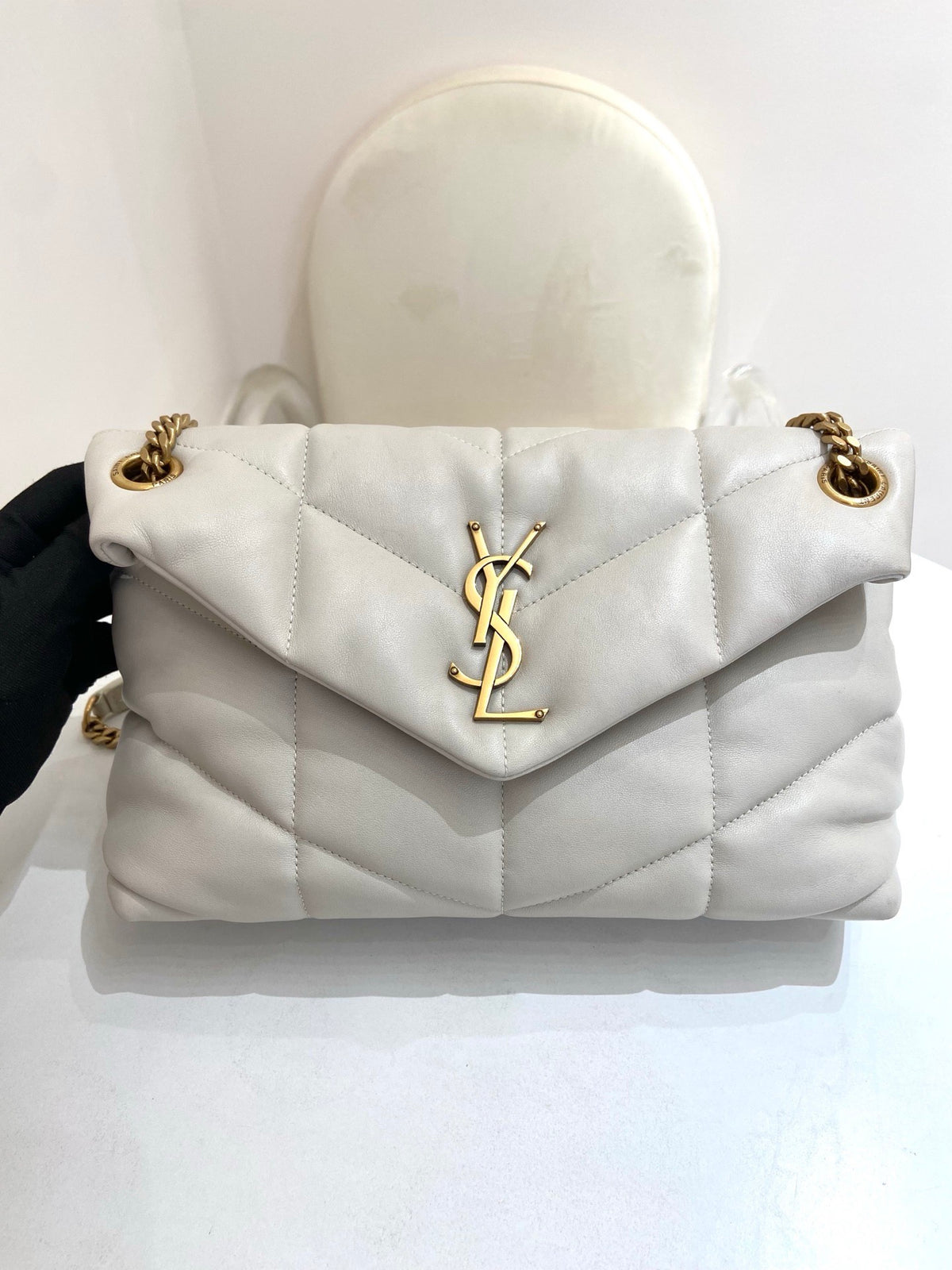 Saint Laurent - Puffer Small - Leather - White - (small)