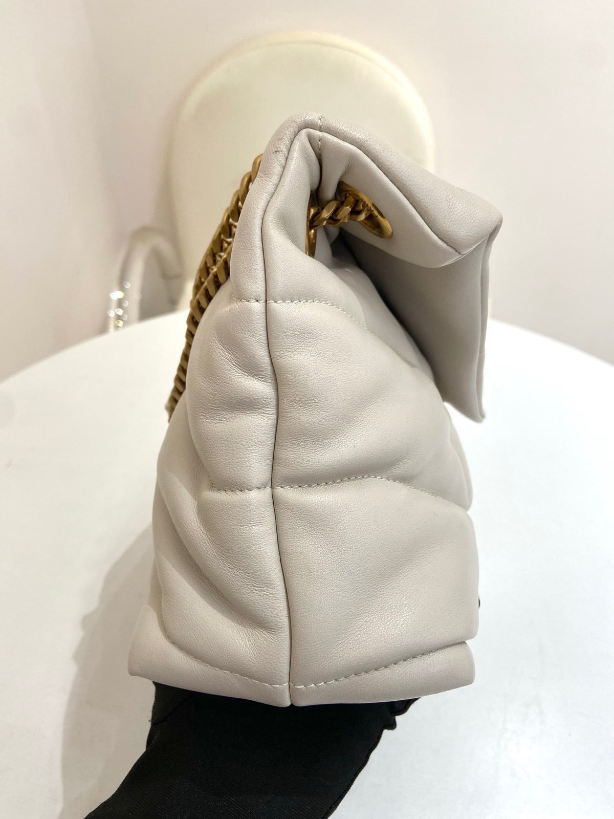 Saint Laurent - Puffer Small - Leather - White - (small)