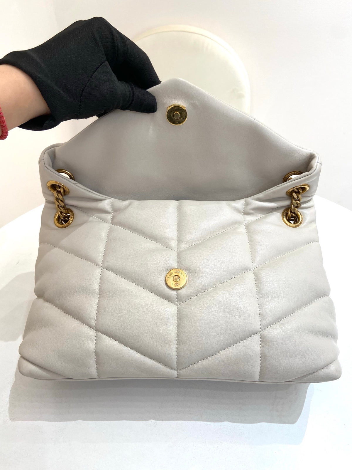 Saint Laurent - Puffer Small - Leather - White - (small)