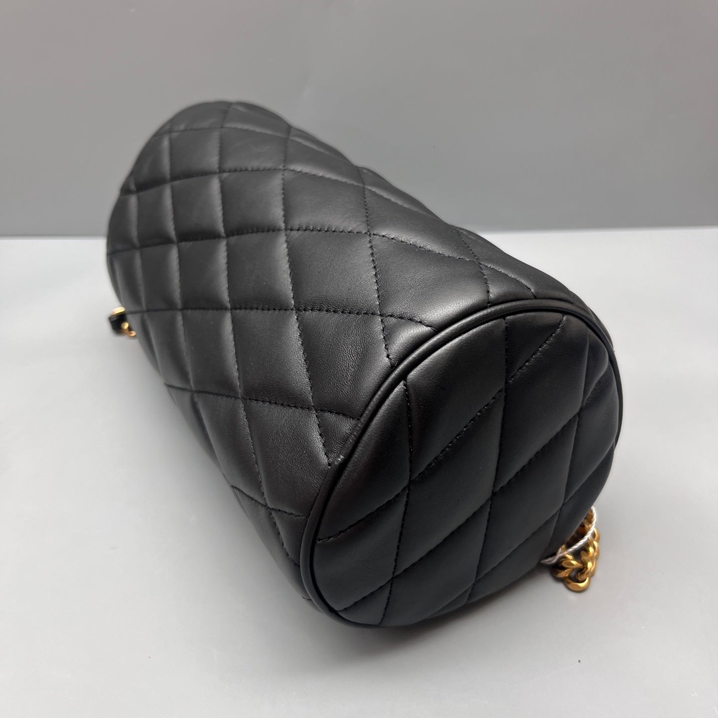 Saint Laurent - Quilted Cylindrical Chain Bag - Lambskin leather - Black - (Small)