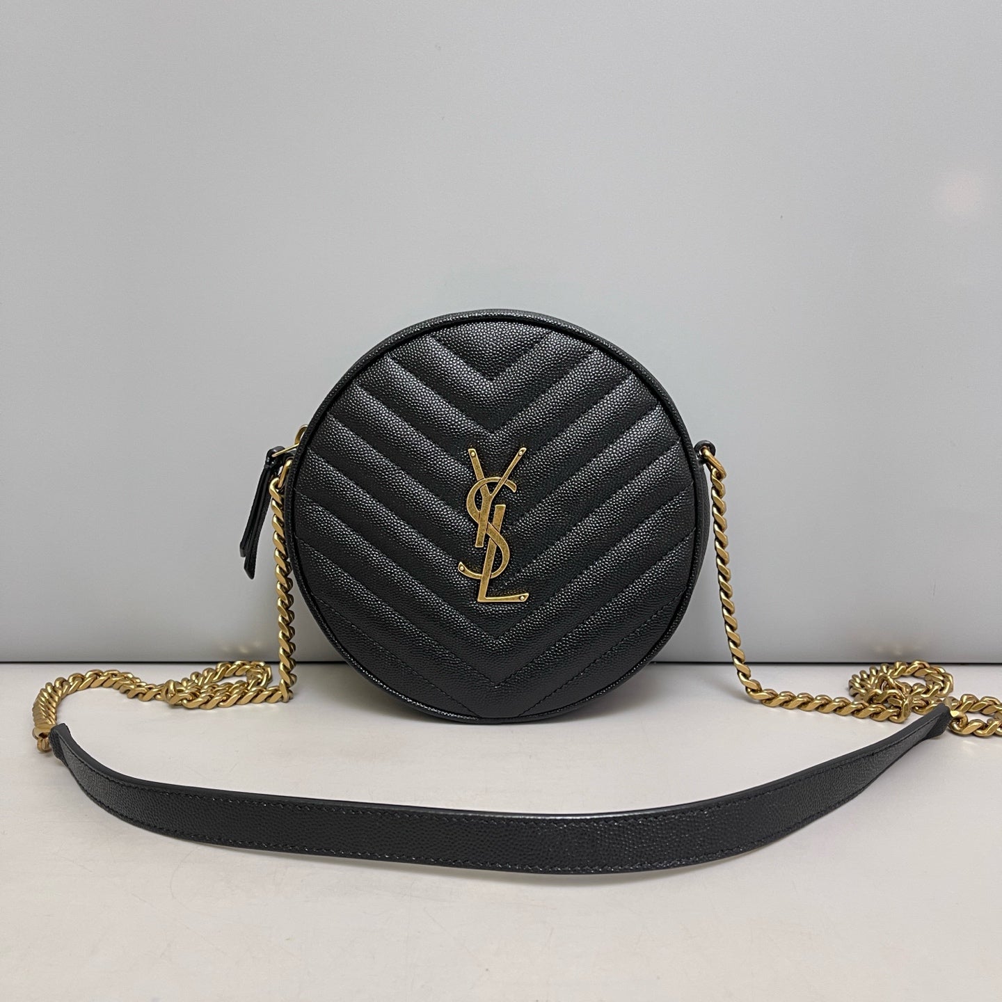 Saint Laurent - Round Bag - Leather - Black - (mini)