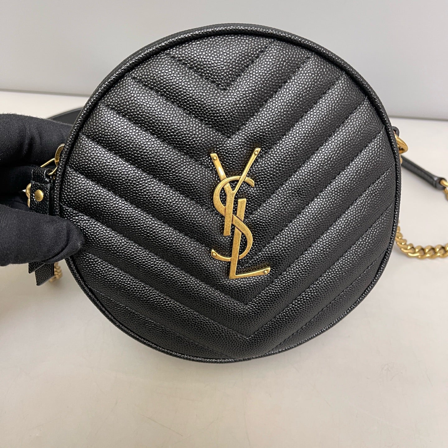 Saint Laurent - Round Bag - Leather - Black - (mini)