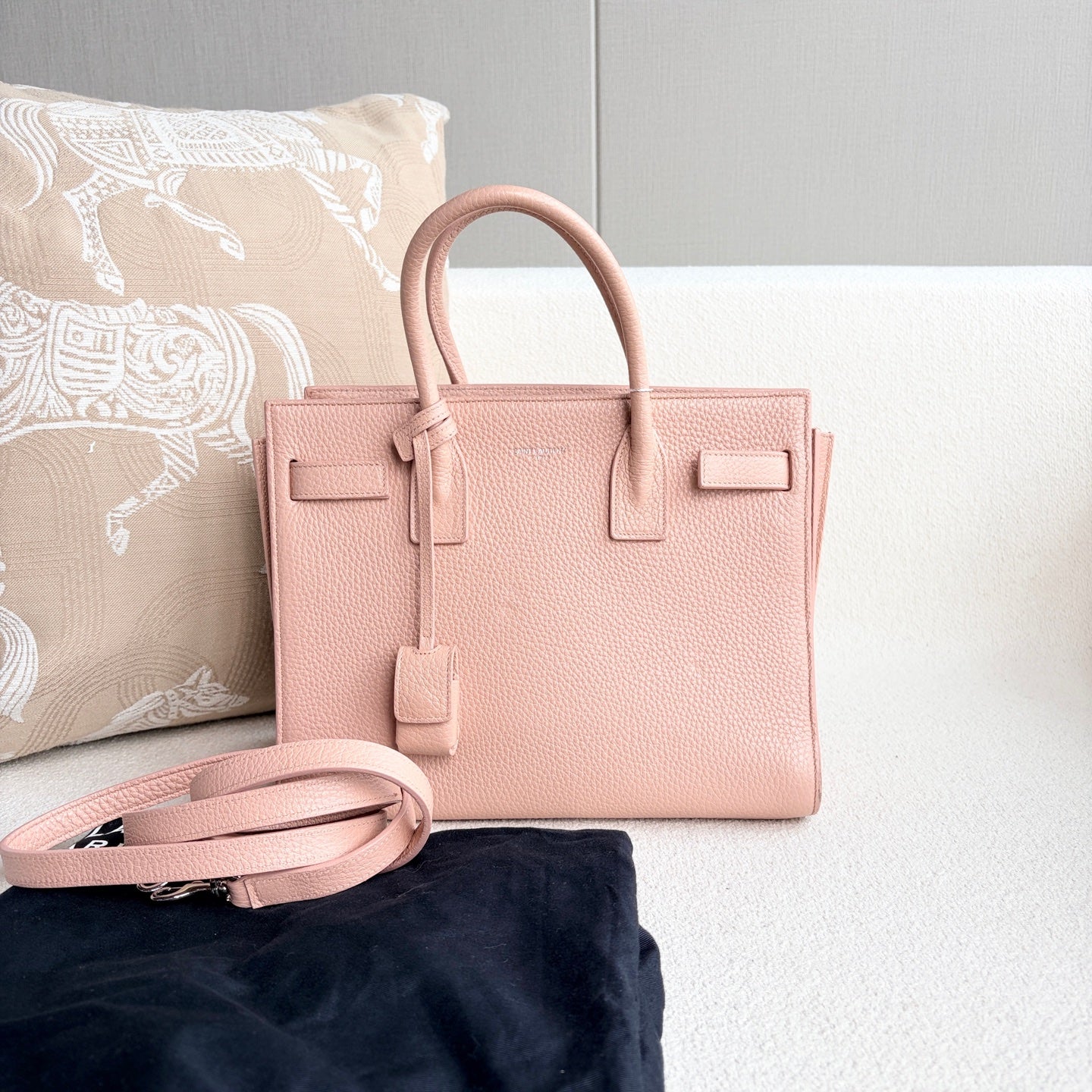 Saint Laurent - Sac de Jour - Pebbled leather - Pink - (small)