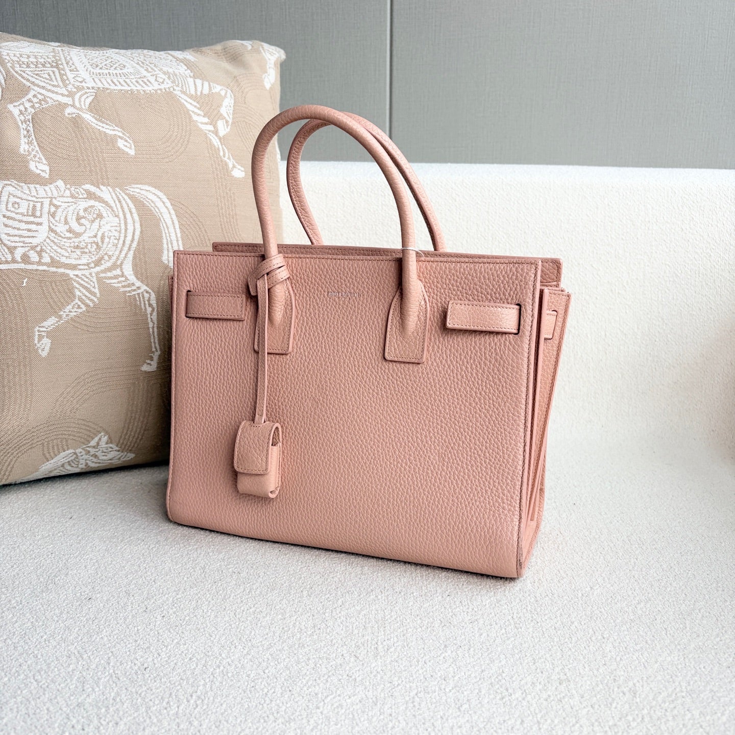 Saint Laurent - Sac de Jour - Pebbled leather - Pink - (small)