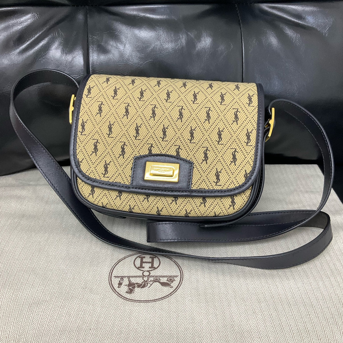 Saint Laurent - Saddle Bag - Cloth - Beige - (small)