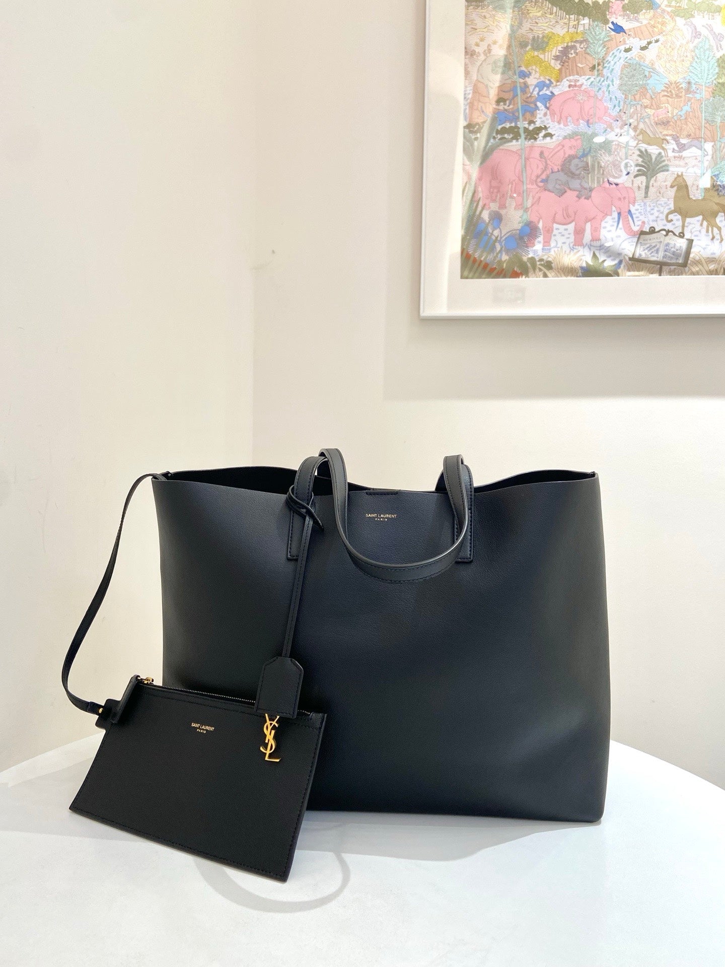Saint Laurent - Shopping - Leather - Black - (large)
