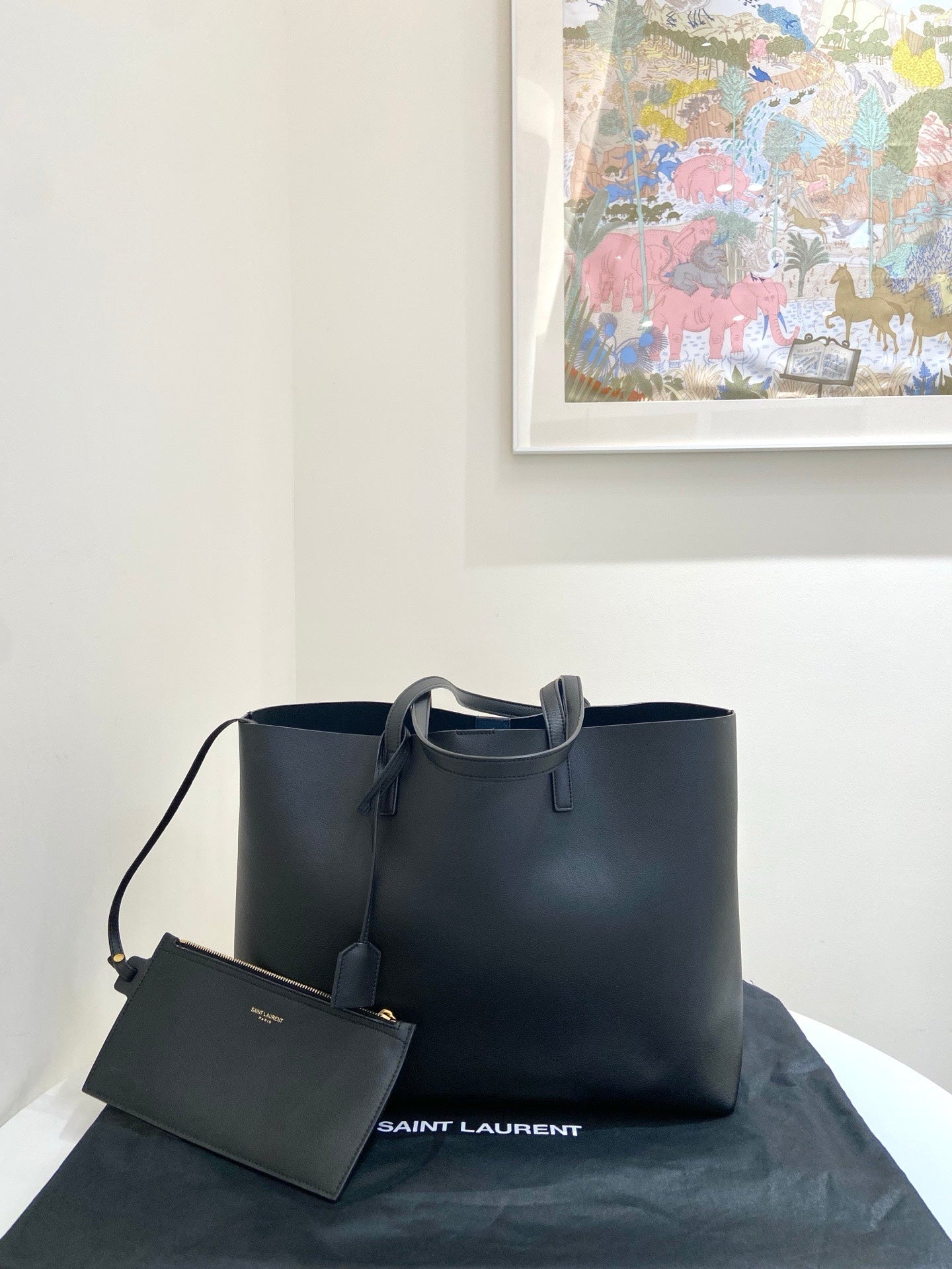 Saint Laurent - Shopping Tote - Leather - Black