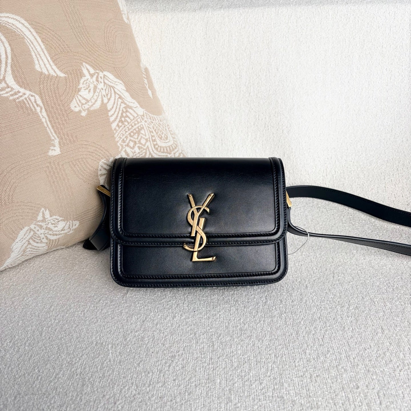 Saint Laurent - Solferino Box Bag - Calfskin leather - Black - (small)