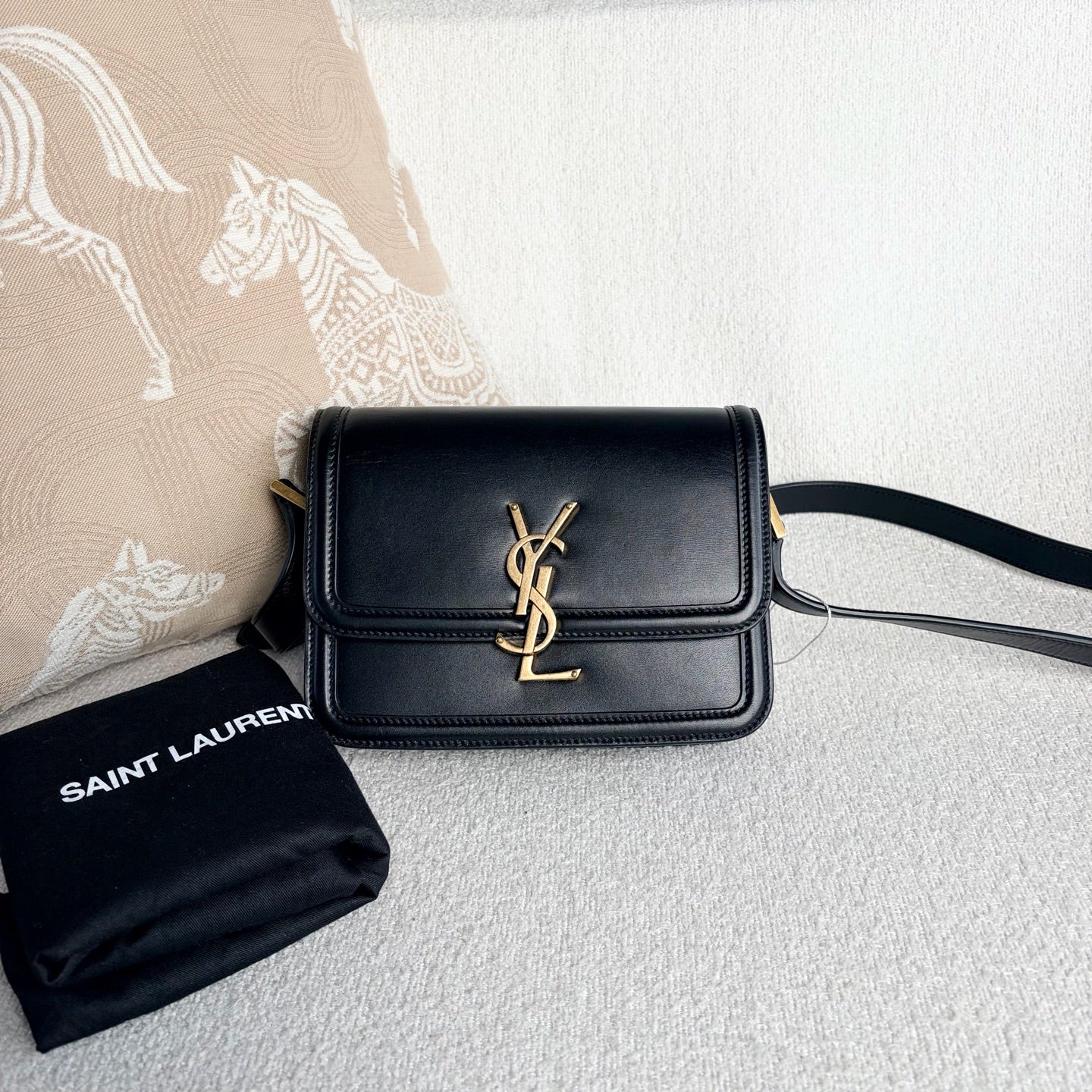 Saint Laurent - Solferino Box Bag - Calfskin leather - Black - (small)