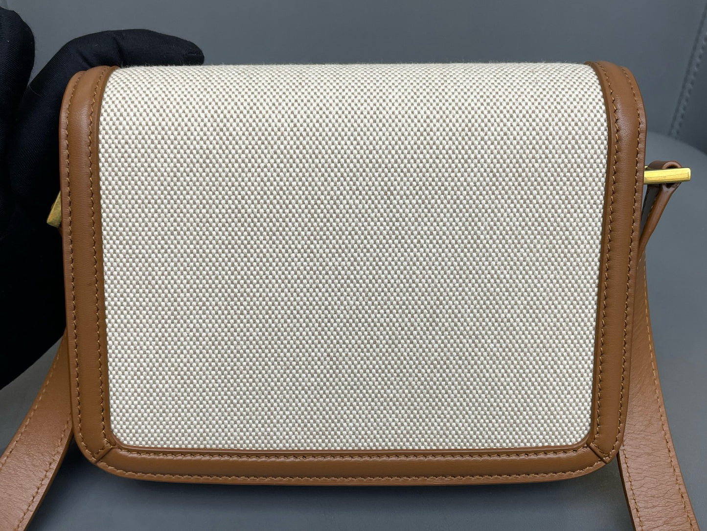 Saint Laurent - Solferino - Canvas and Leather - White and Brown - (small)