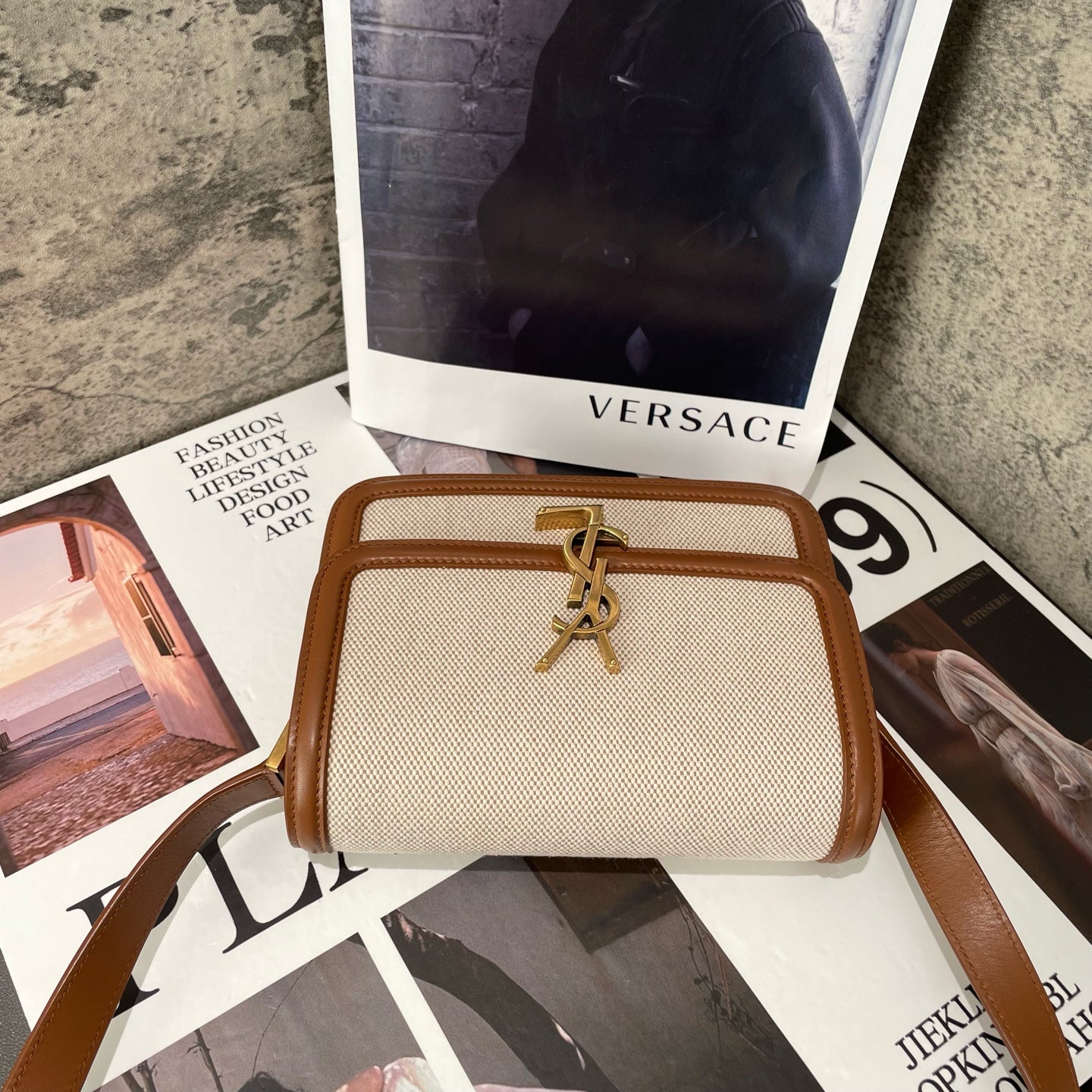 Saint Laurent - Solferino - Canvas and Leather - White - (small)