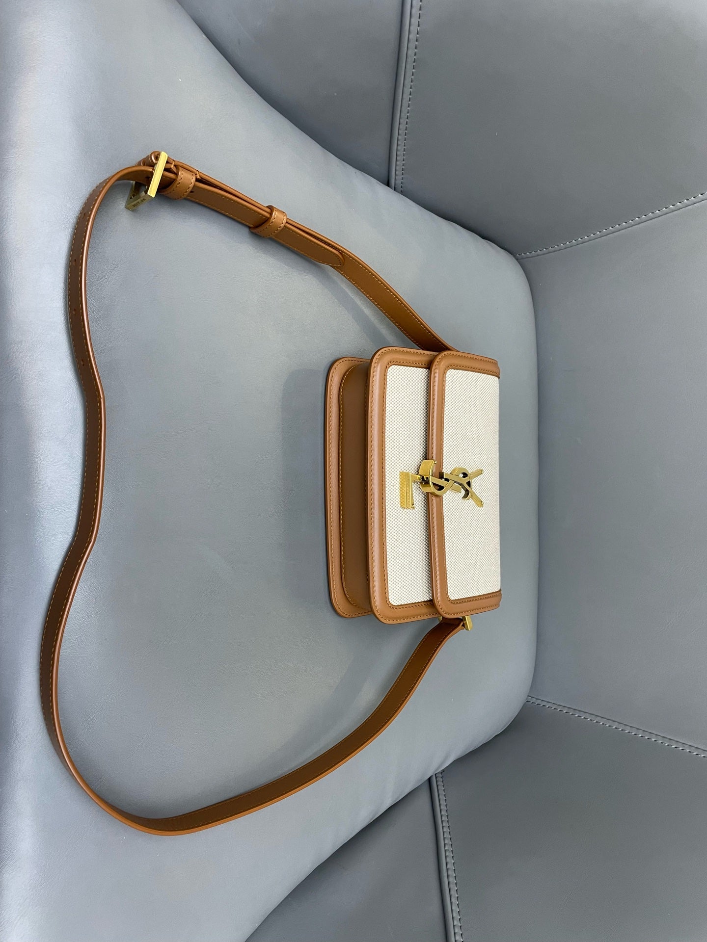 Saint Laurent - Solferino - Canvas and Leather - White - (small)