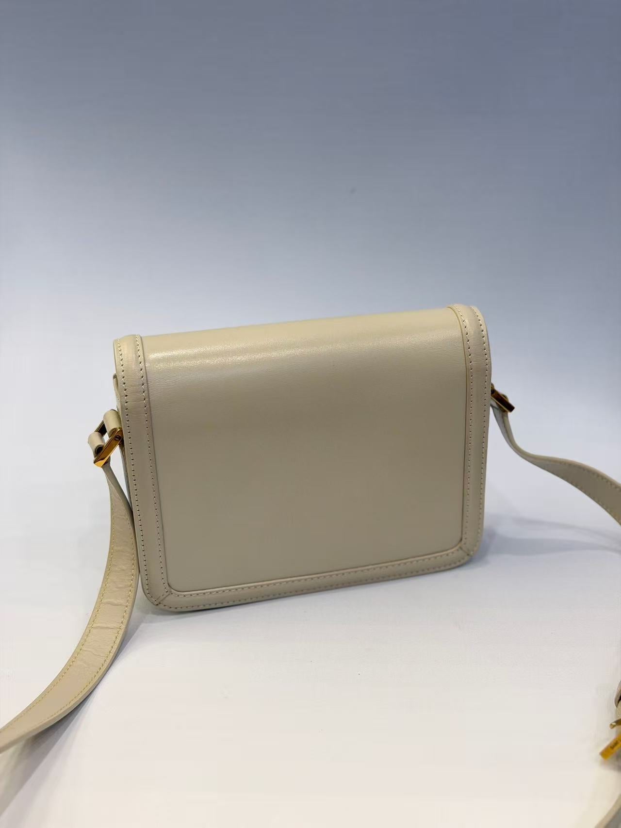 Saint Laurent - Solferino - Leather - Beige with Gold-Tone Hardware - (Small)