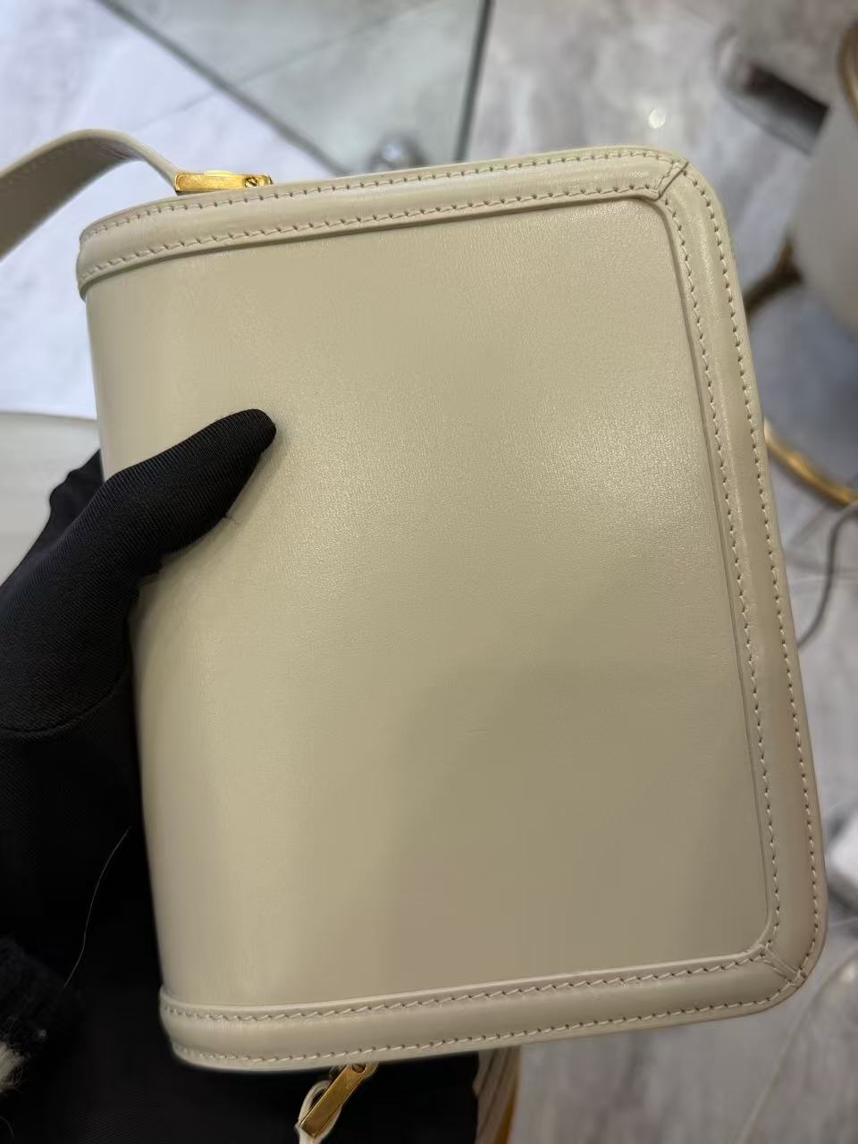 Saint Laurent - Solferino - Leather - Beige with Gold-Tone Hardware - (Small)