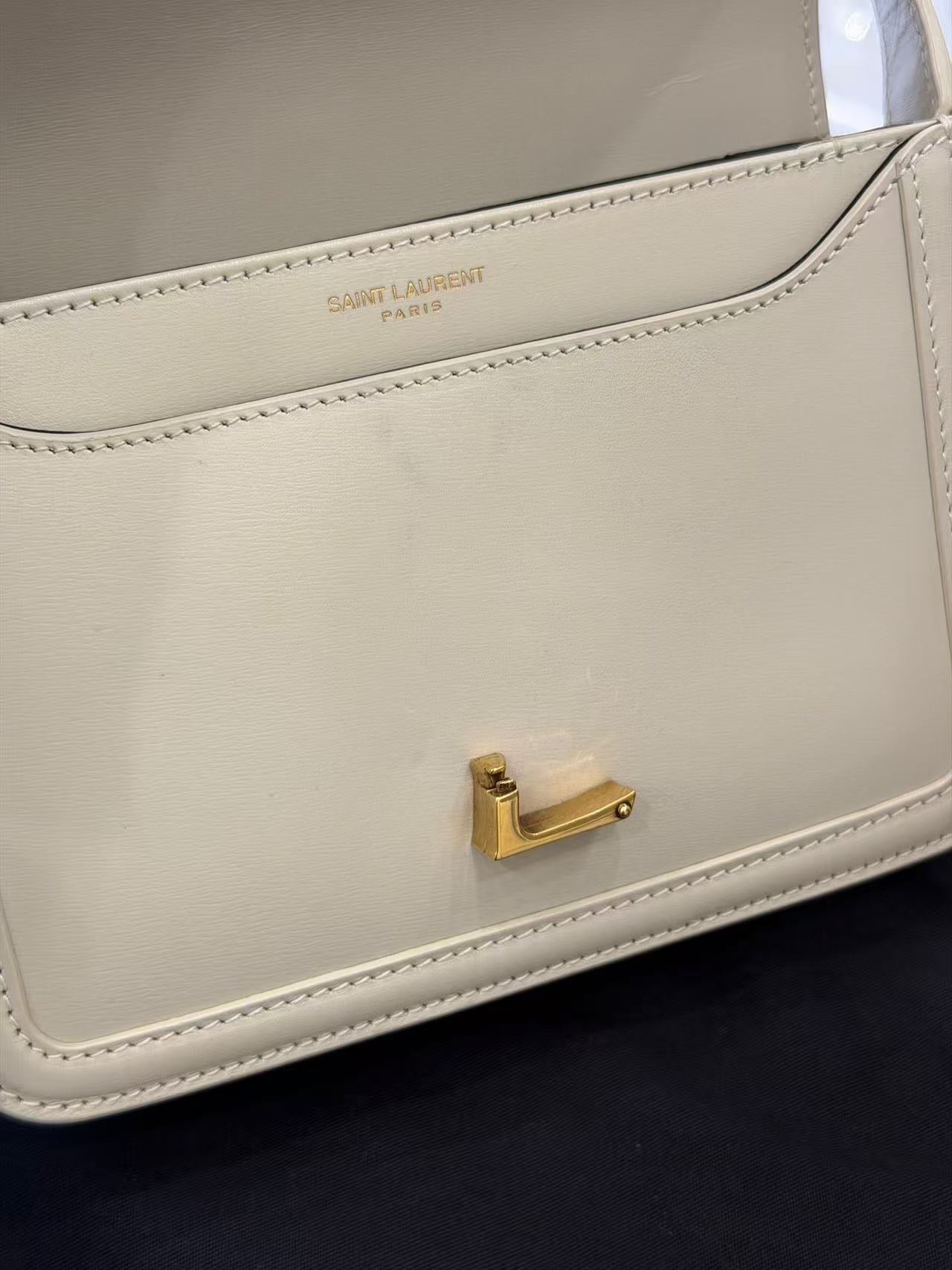 Saint Laurent - Solferino - Leather - Beige with Gold-Tone Hardware - (Small)