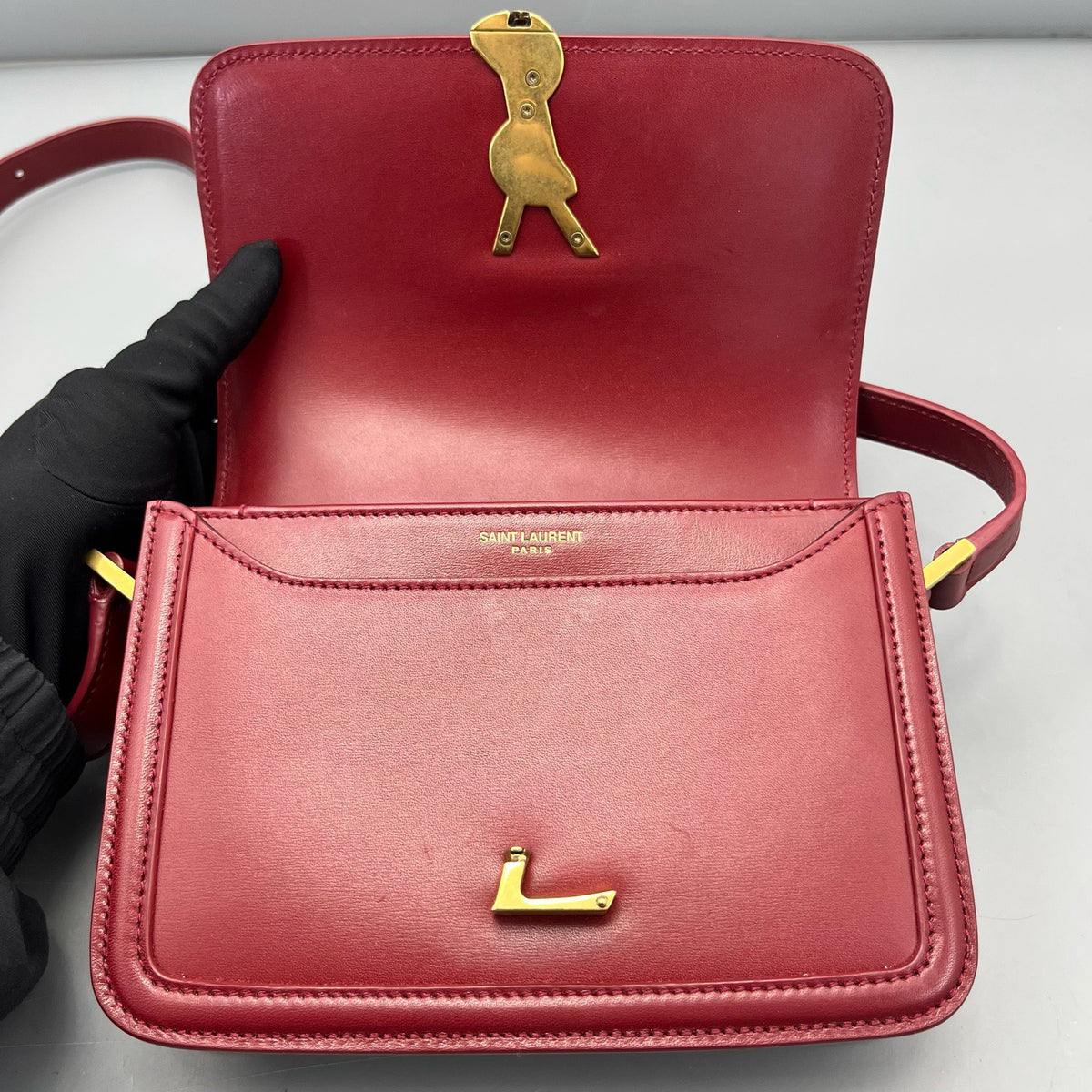 Saint Laurent - Solferino - Leather - Burgundy - (mini)
