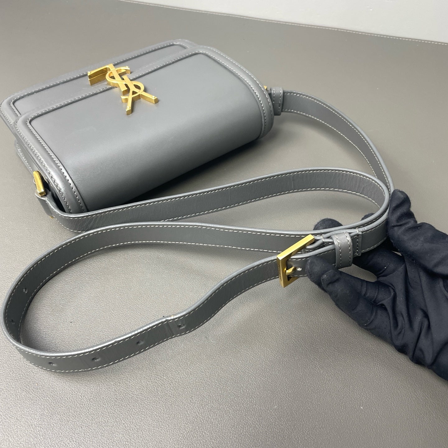 Saint Laurent - Solferino - Leather - Grey - (mini)