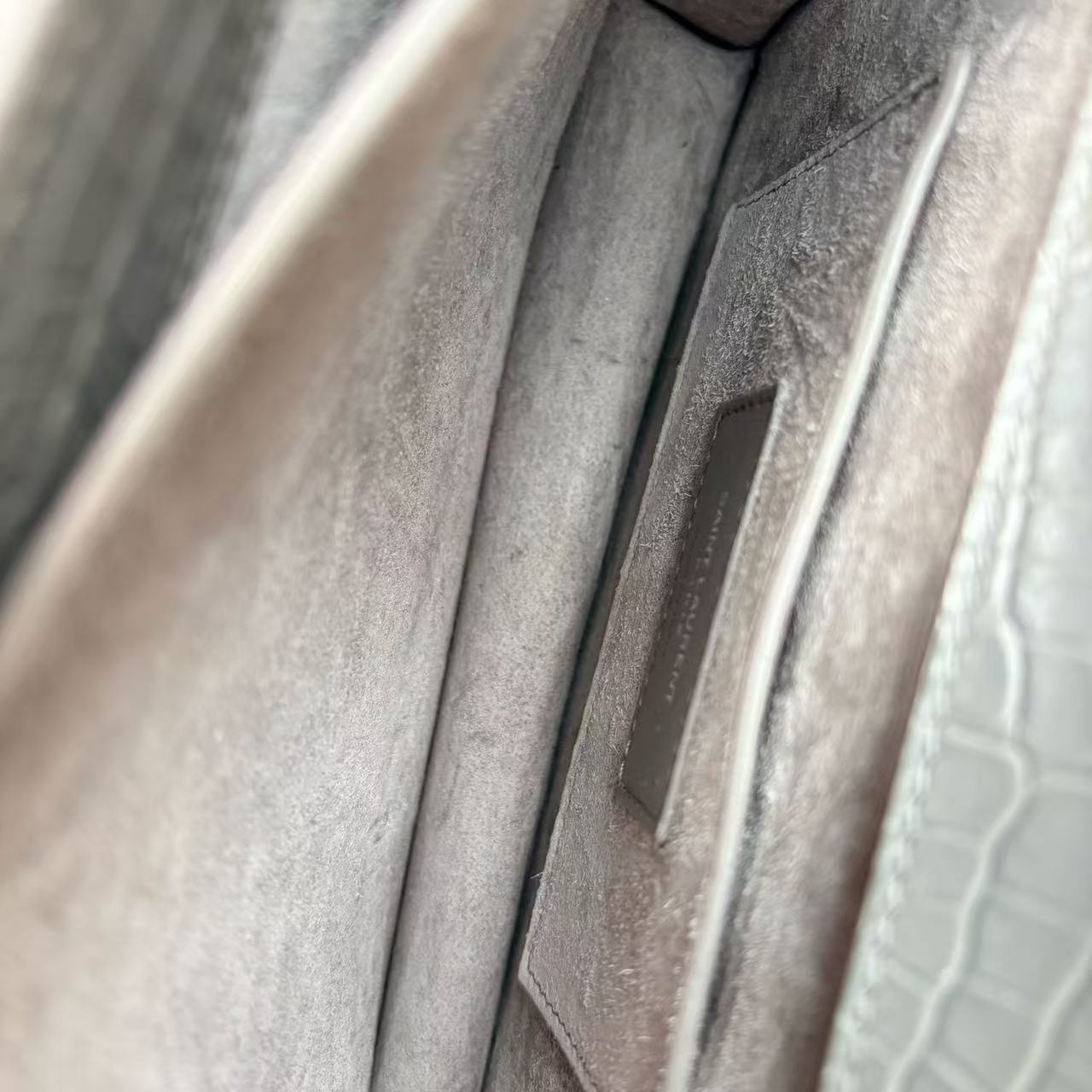 Saint Laurent - Sunset Bag - Leather - Grey with Silver-Tone Hardware - (Medium)