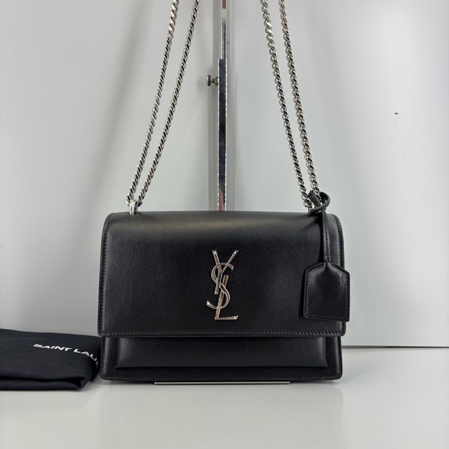 Saint Laurent - Sunset Chain Bag - Leather - Black - (medium)