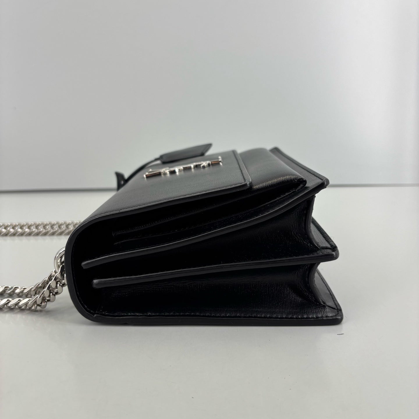 Saint Laurent - Sunset Chain Bag - Leather - Black - (medium)