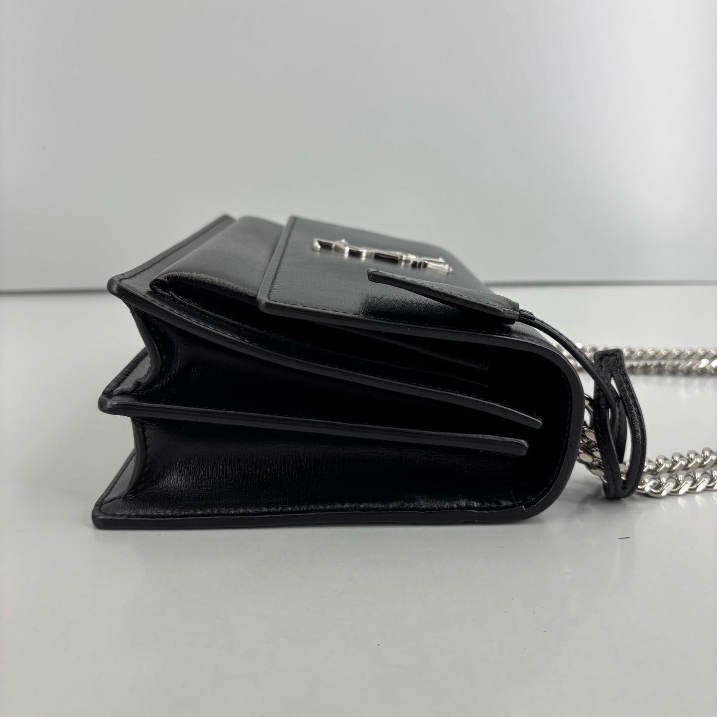 Saint Laurent - Sunset Chain Bag - Leather - Black - (medium)