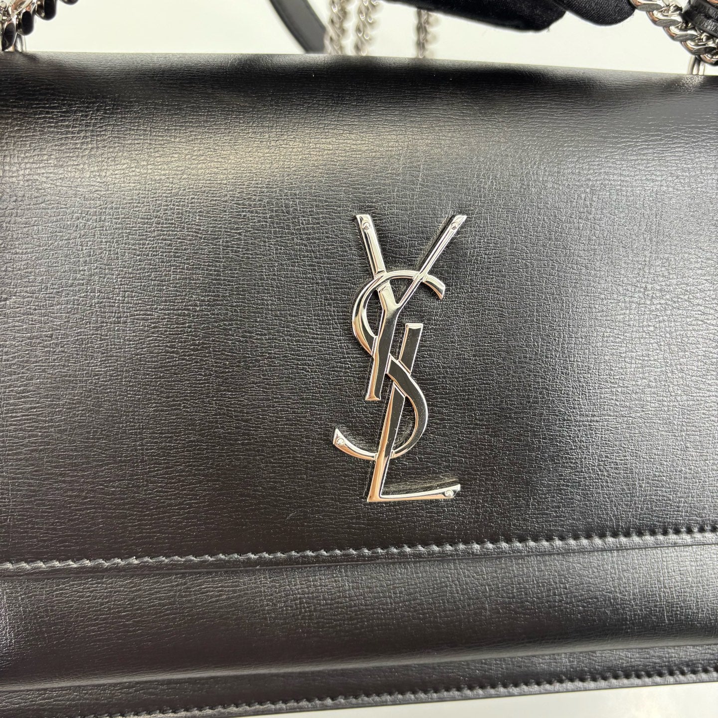 Saint Laurent - Sunset Chain Bag - Leather - Black - (medium)