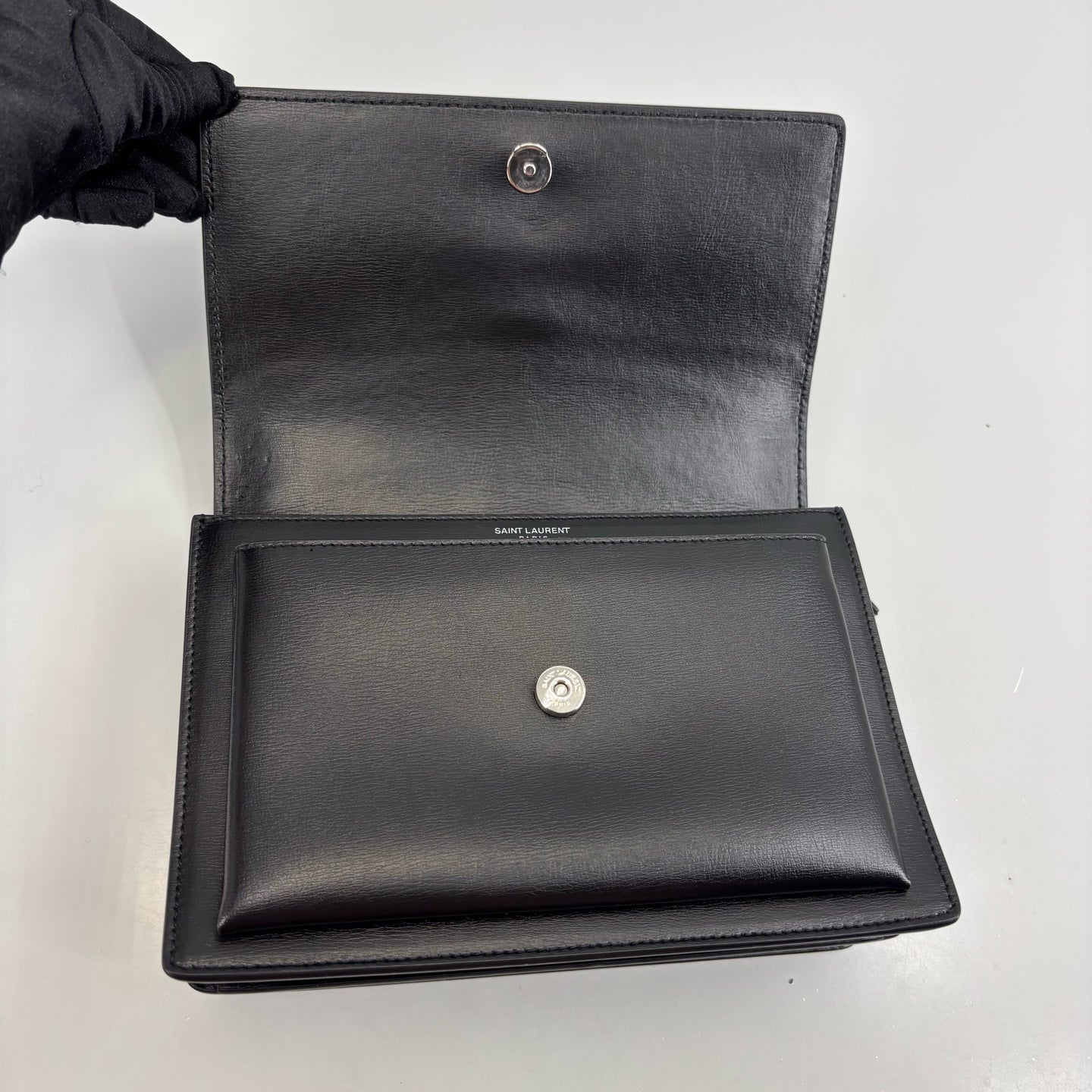 Saint Laurent - Sunset Chain Bag - Leather - Black - (medium)
