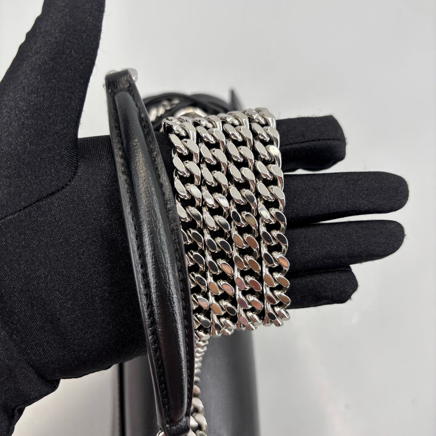 Saint Laurent - Sunset Chain Bag - Leather - Black - (medium)