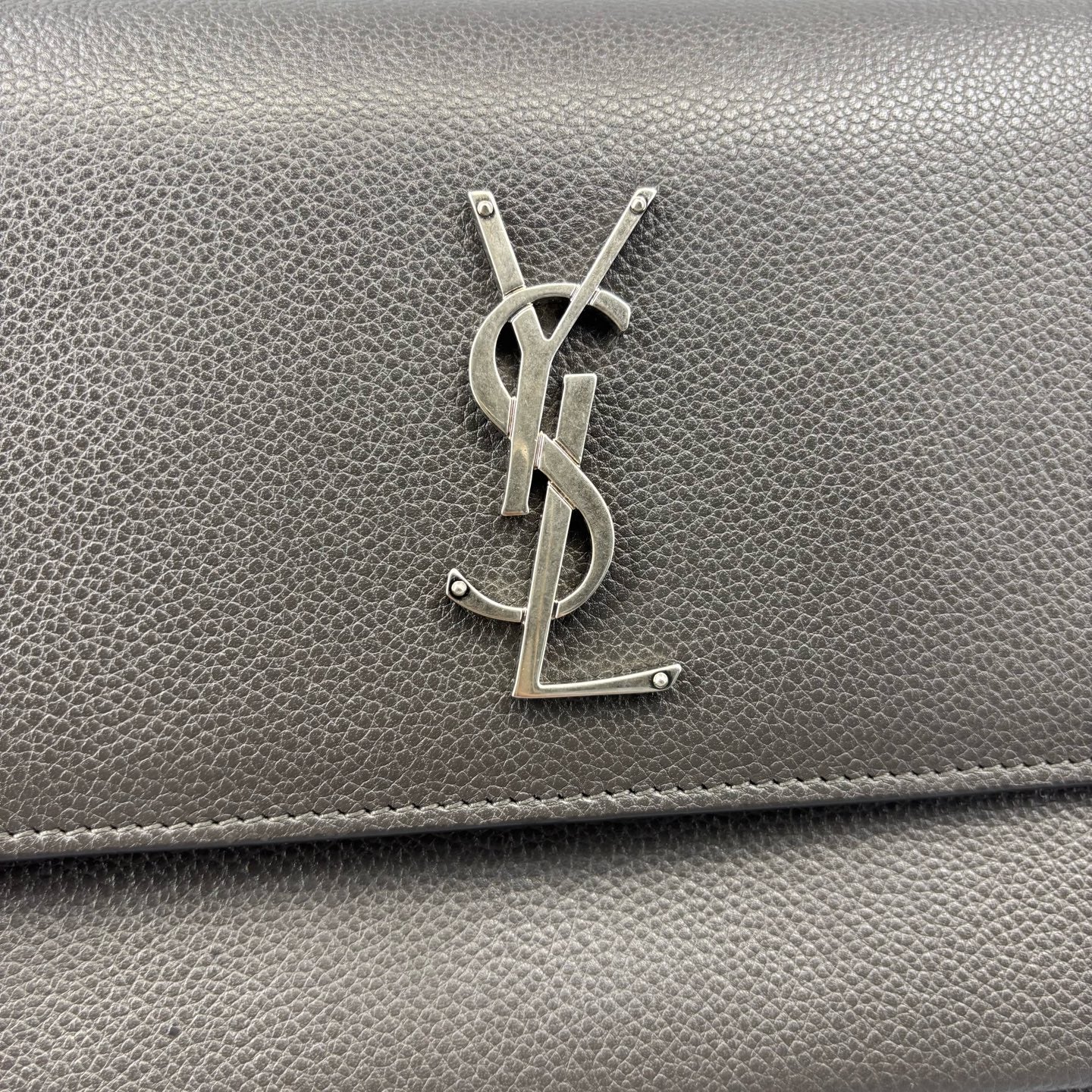 Saint Laurent - Sunset Chain Bag - Leather - Grey - (medium)