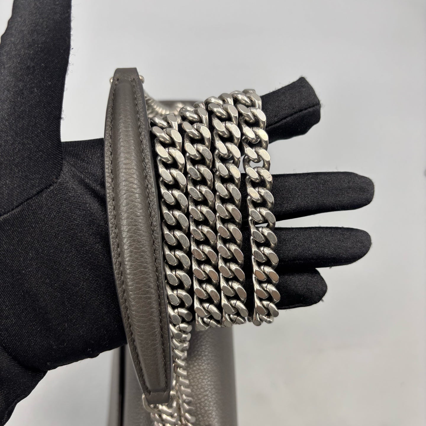 Saint Laurent - Sunset Chain Bag - Leather - Grey - (medium)