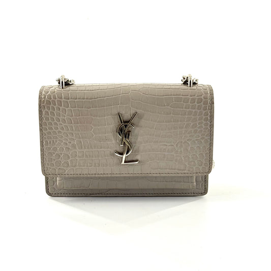 Saint Laurent - Sunset Chain Bag - Leather - Grey - (mini)