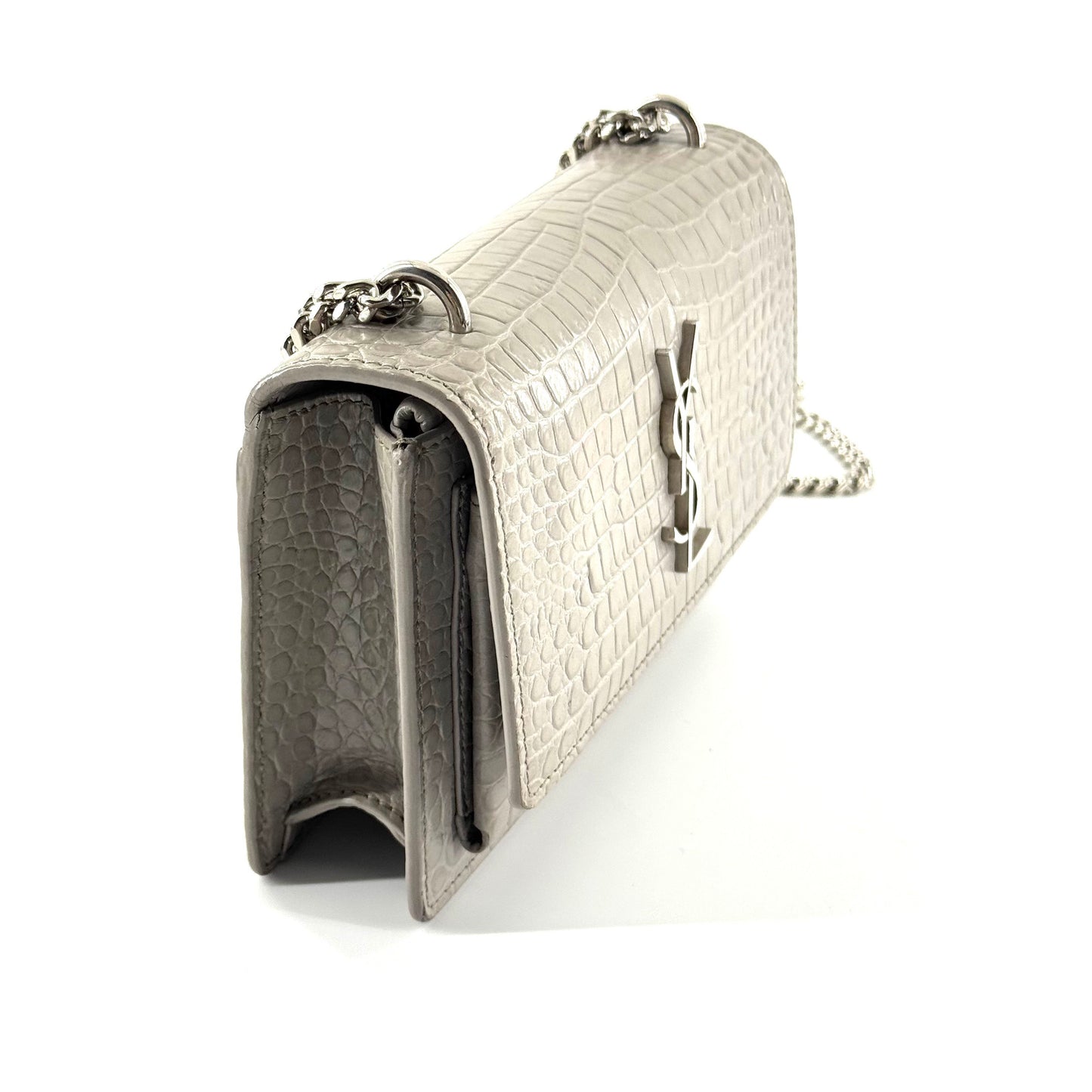 Saint Laurent - Sunset Chain Bag - Leather - Grey - (mini)